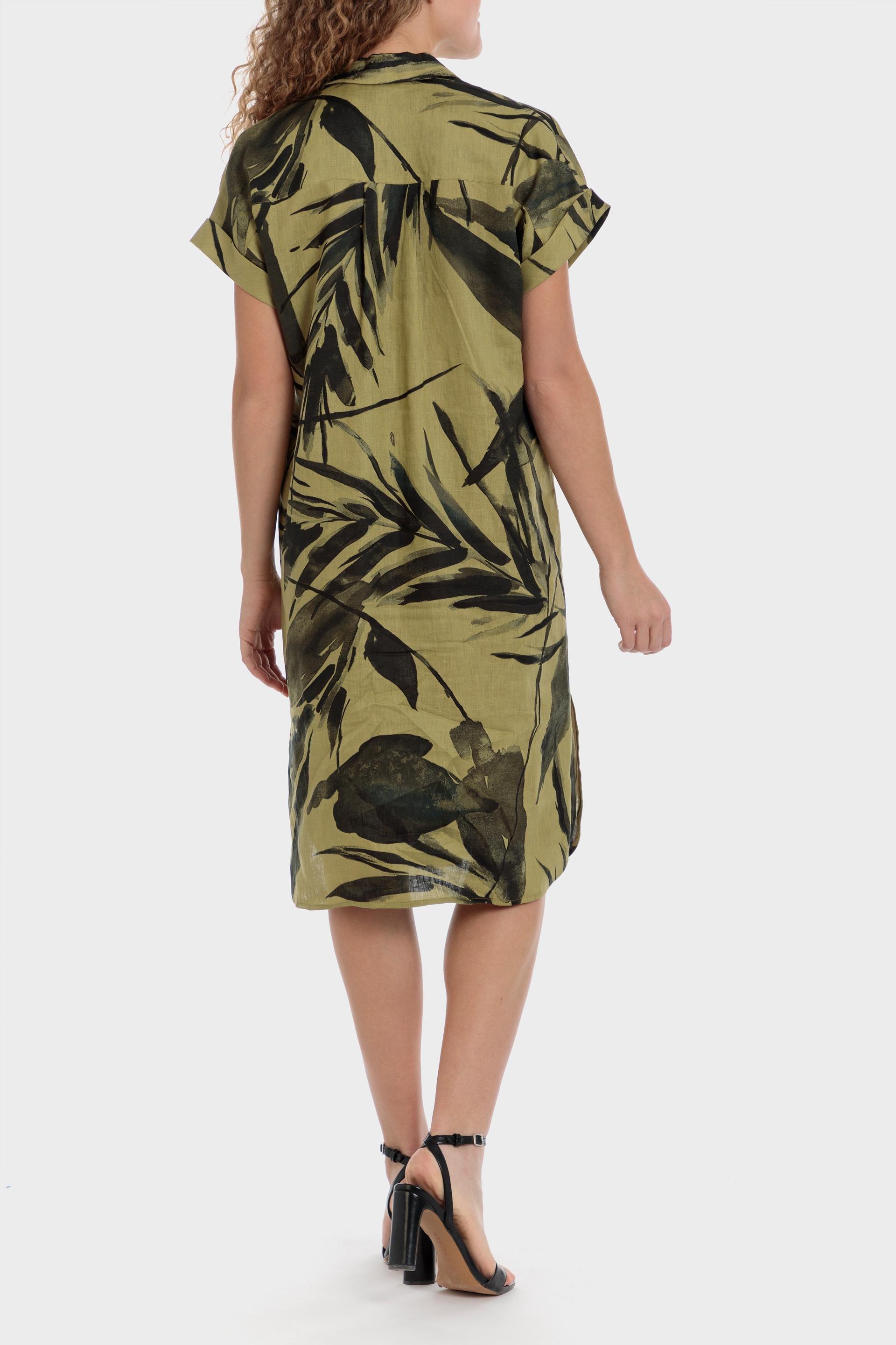 Punt Roma - Green Printed Linen Dress