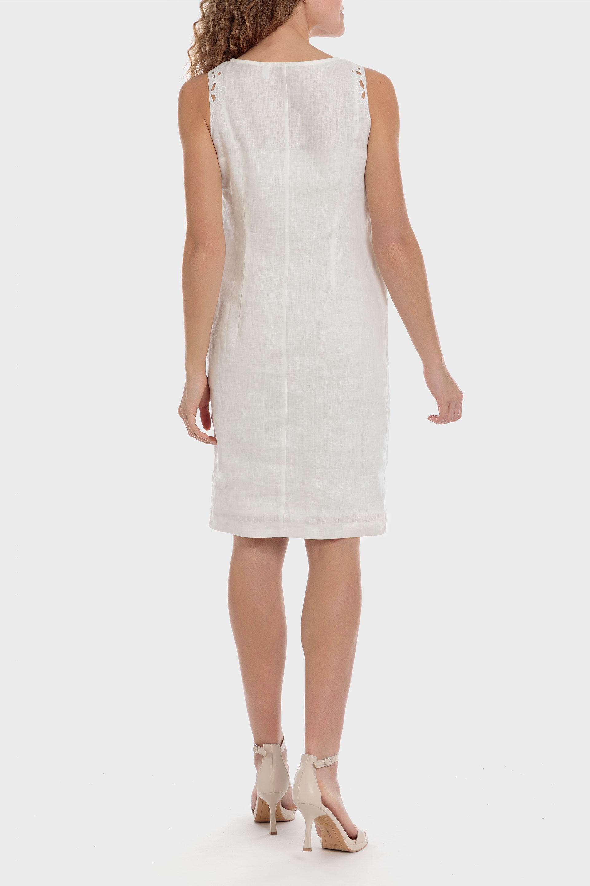 Punt Roma - White Long Embroidered Dress