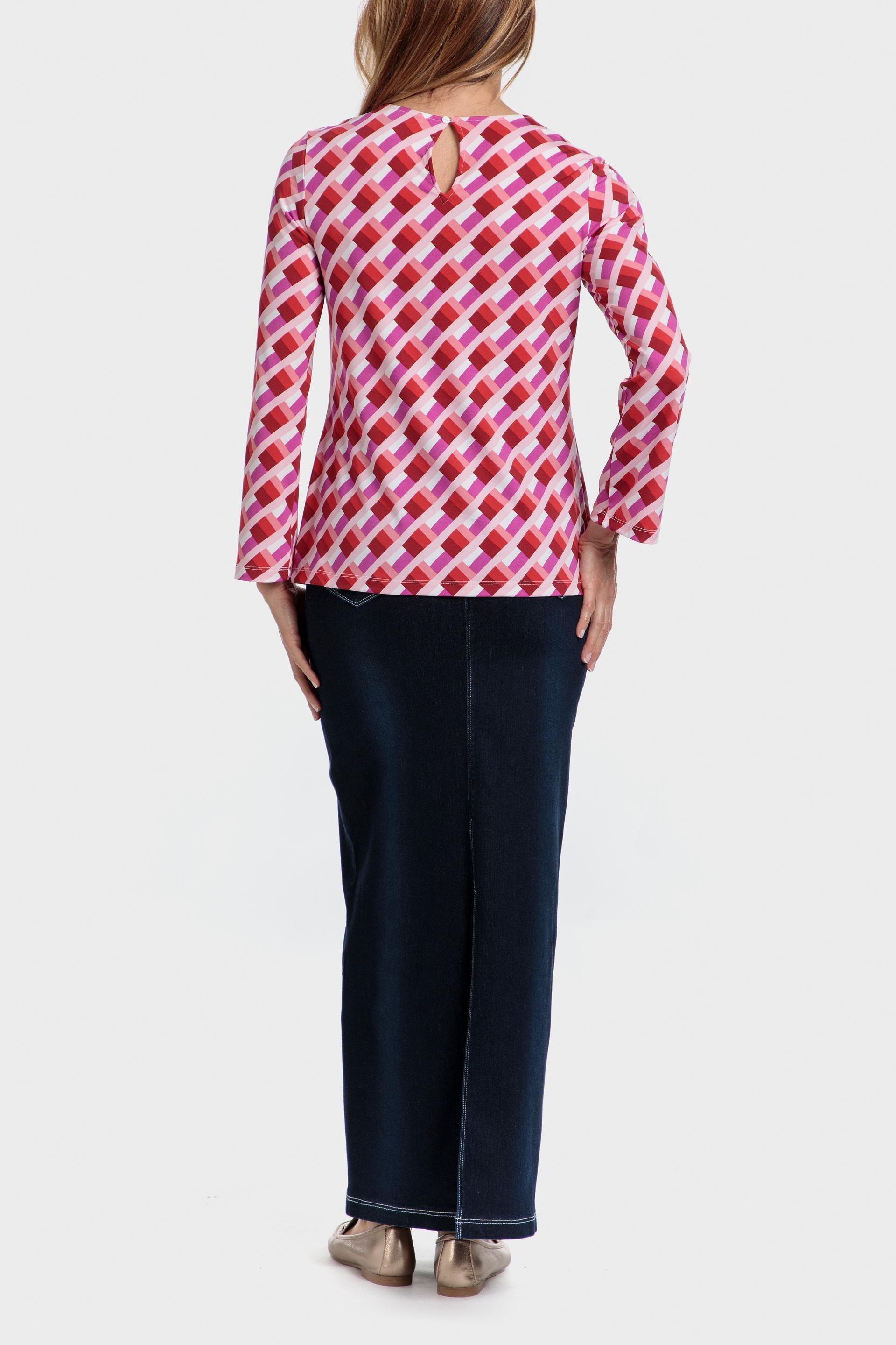 Pink Geometric Print T-Shirt, , large image number 3