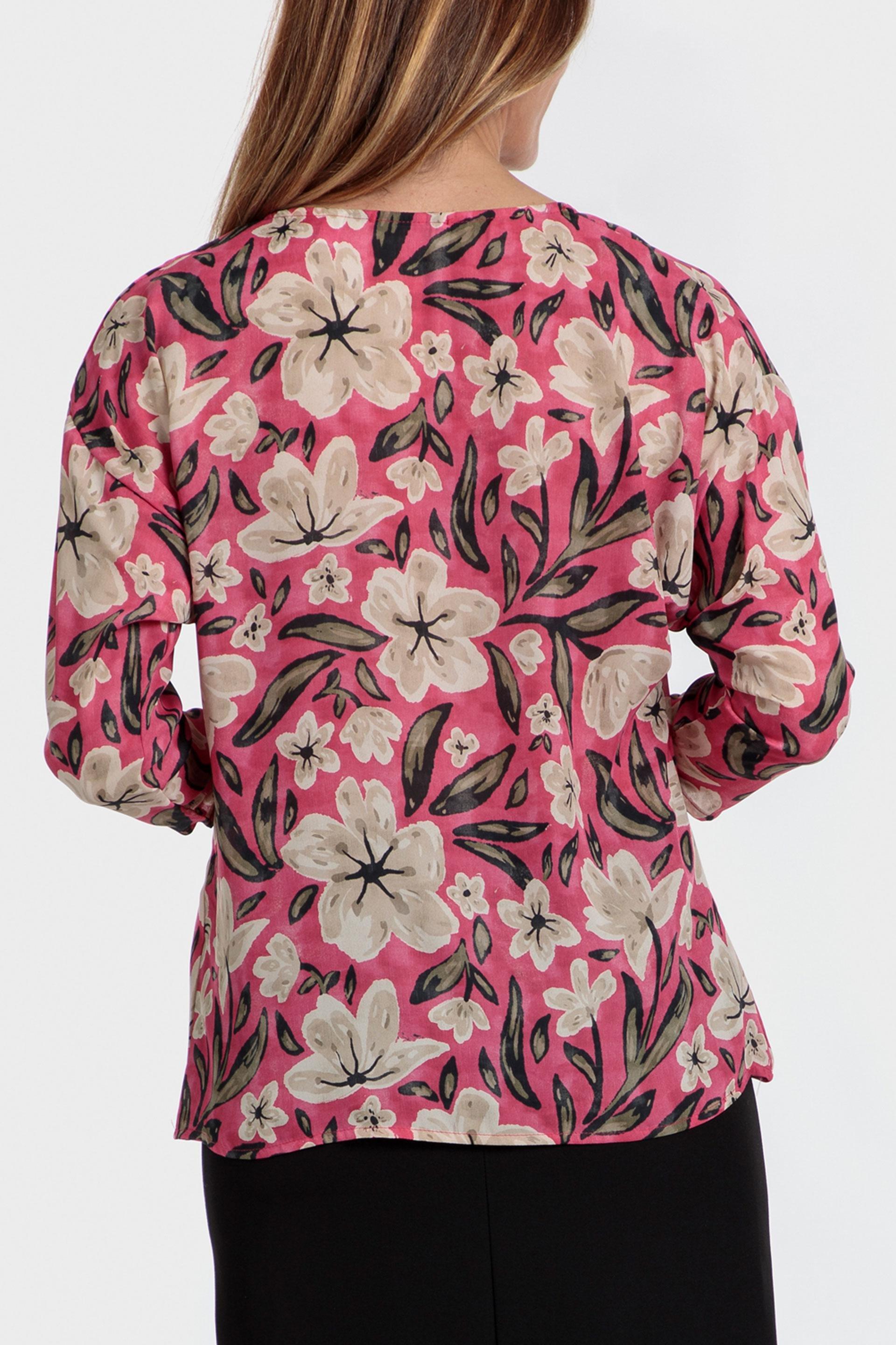 Pink Floral Print Blouse, , large image number 2