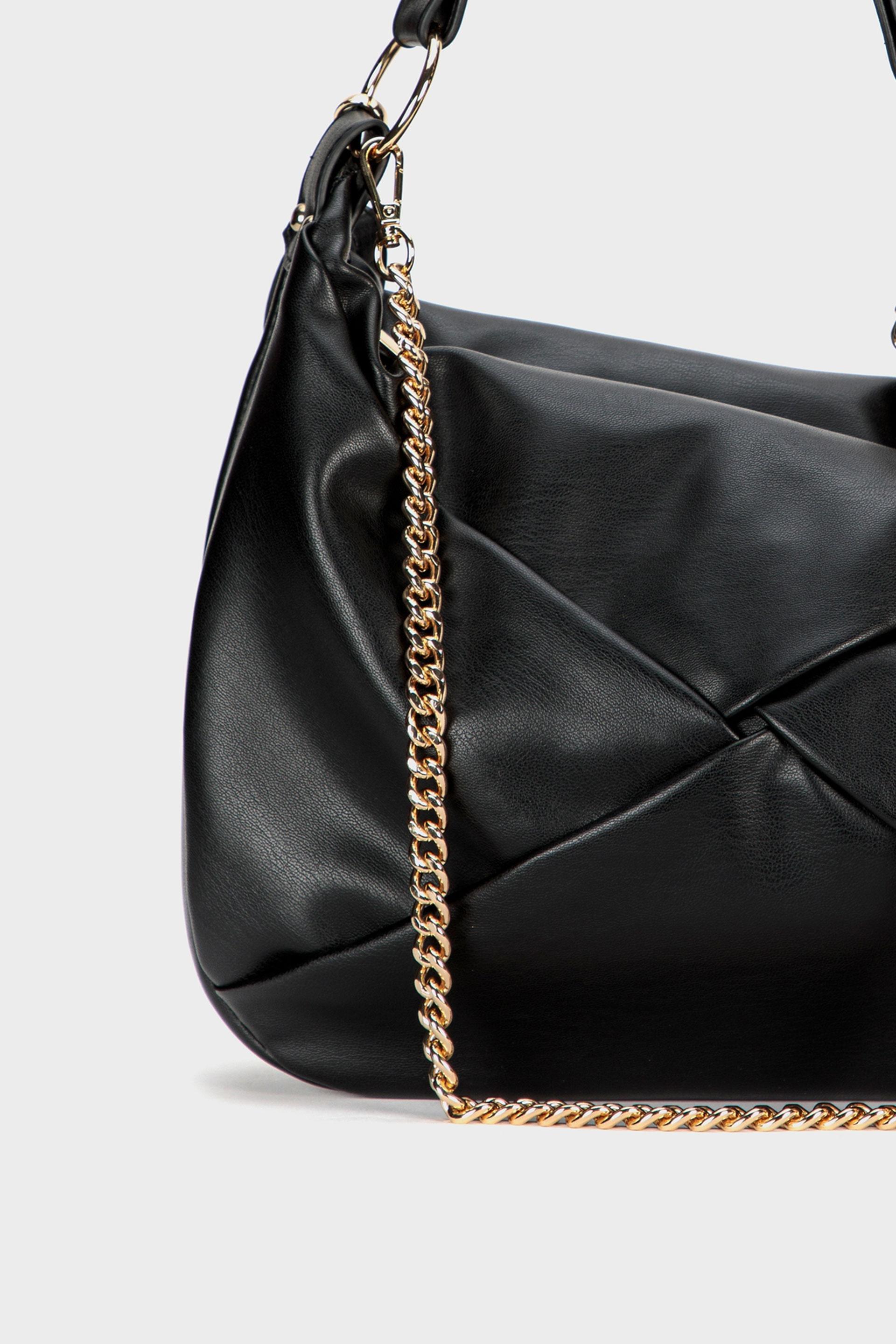 Black Leather Hand Bag, , large image number 1