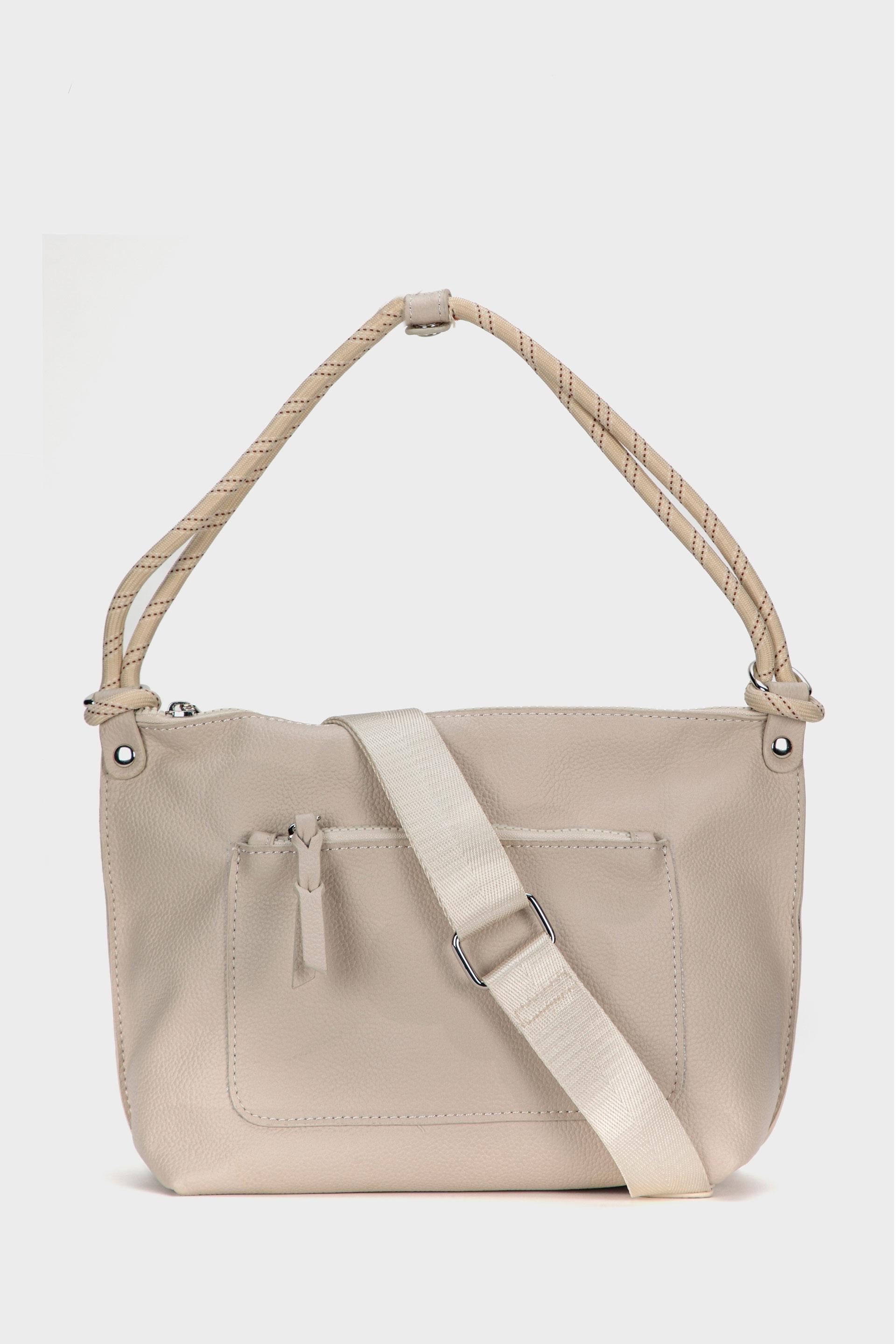 Beige Leather Hand Bag, , large image number 0