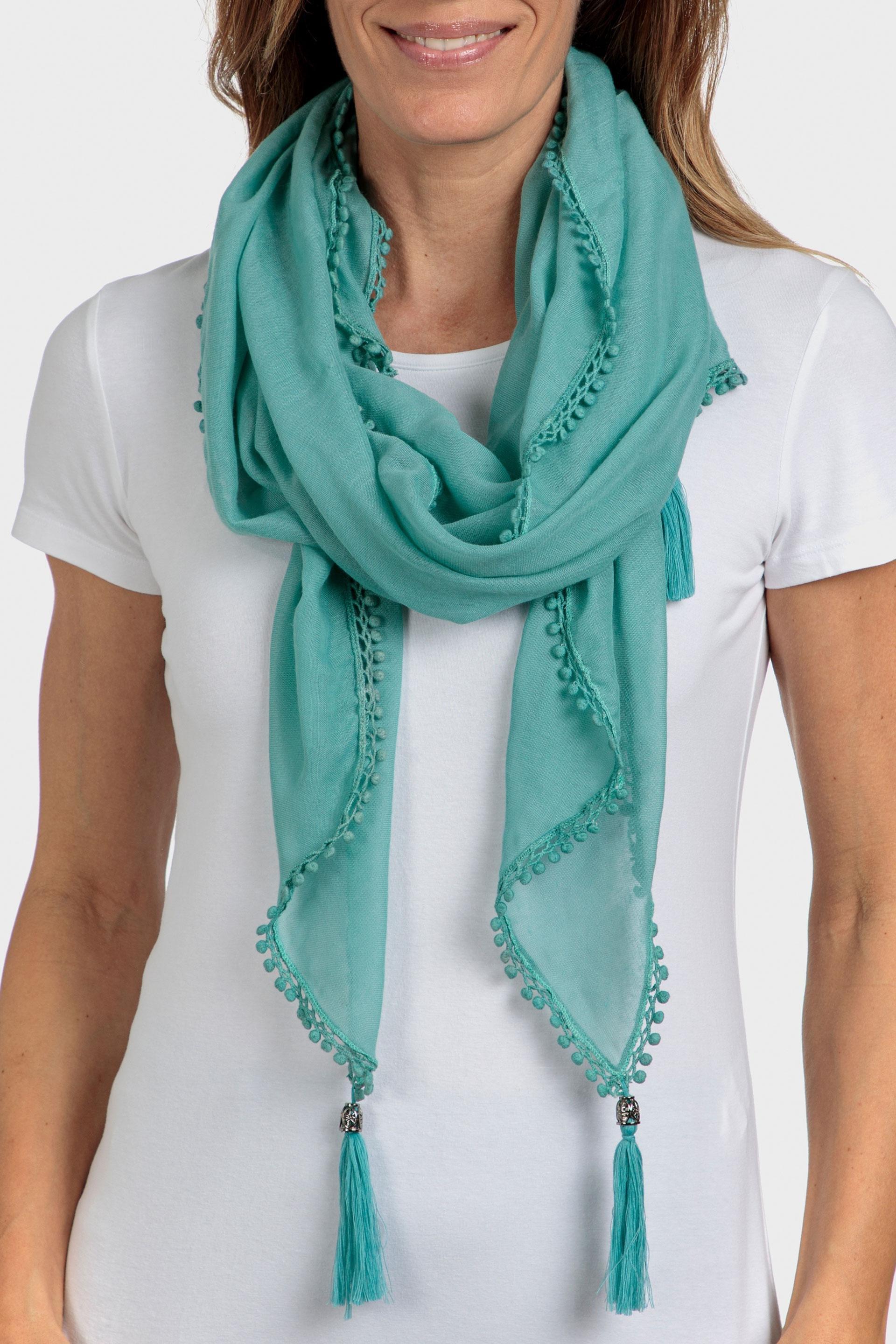 Blue Beaded Scarf, , large image number 0