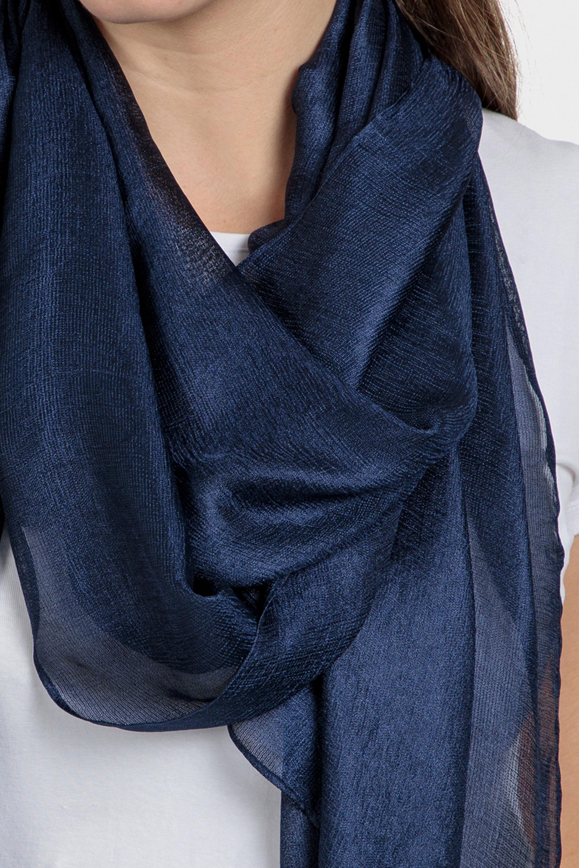 Navy Chiffon Wrap Scarf, , large image number 1