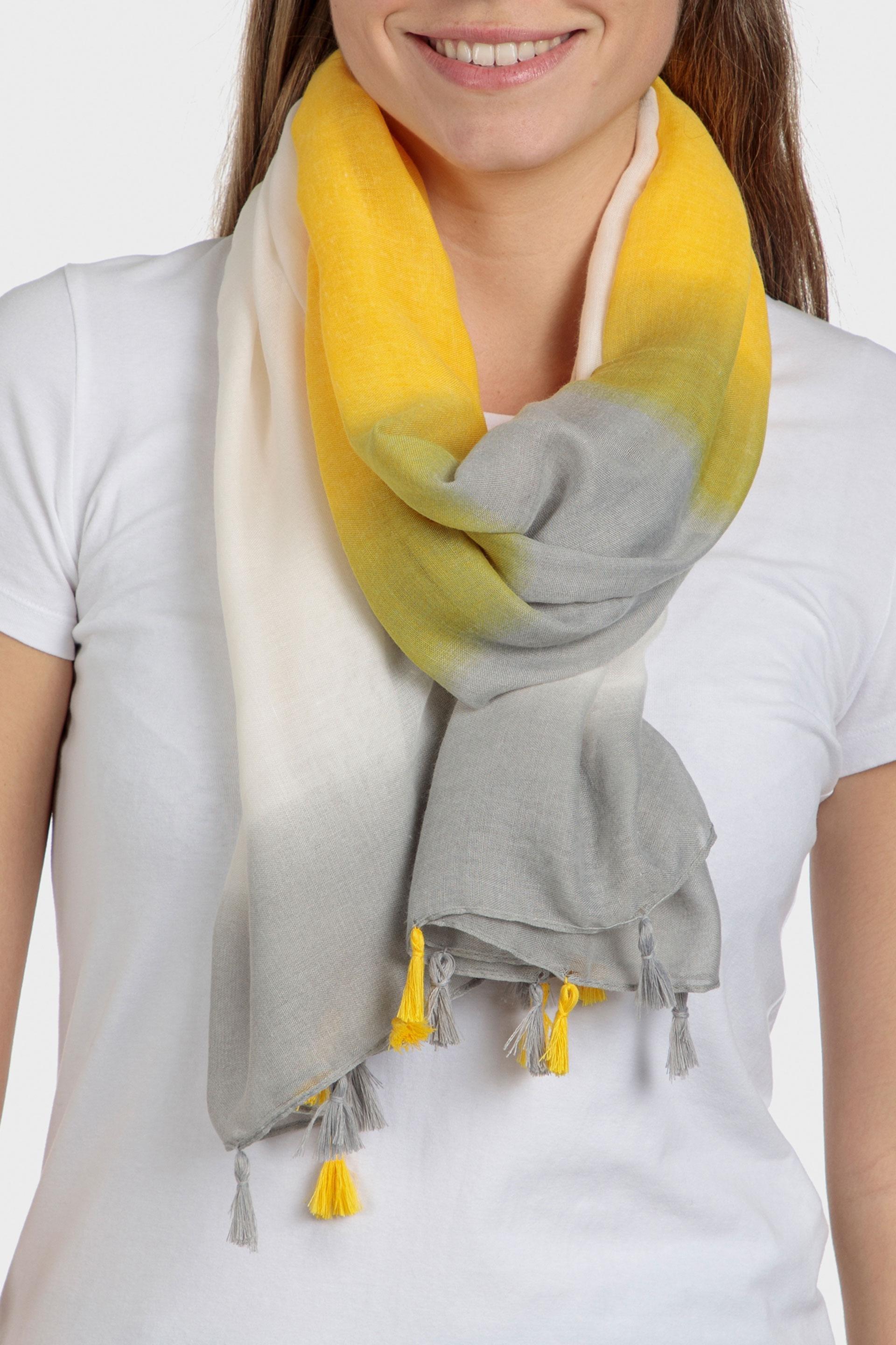 Yellow Gradient Pashmina Scarf, , large image number 0