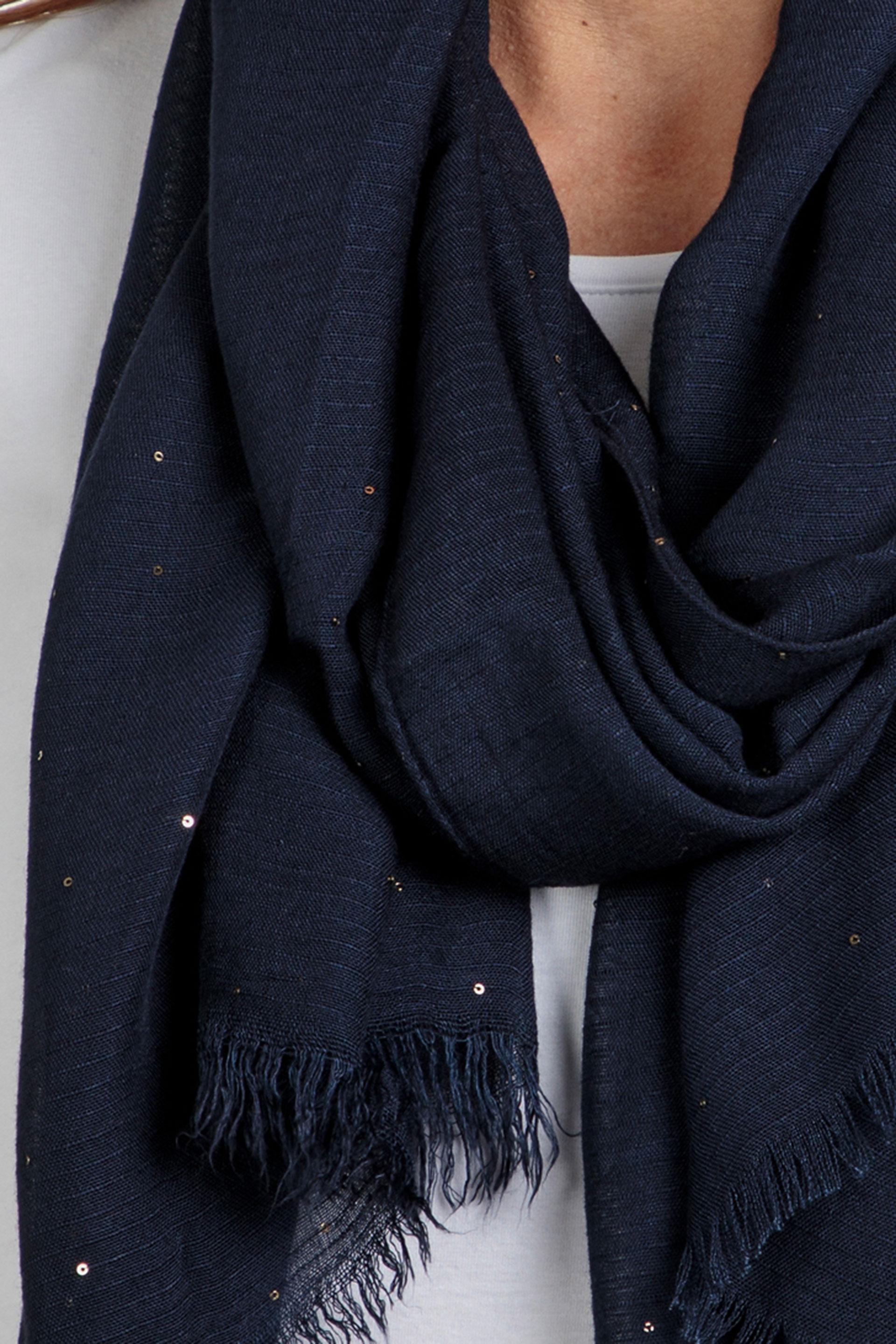 Navy Rhinestone Scarf, , large image number 1