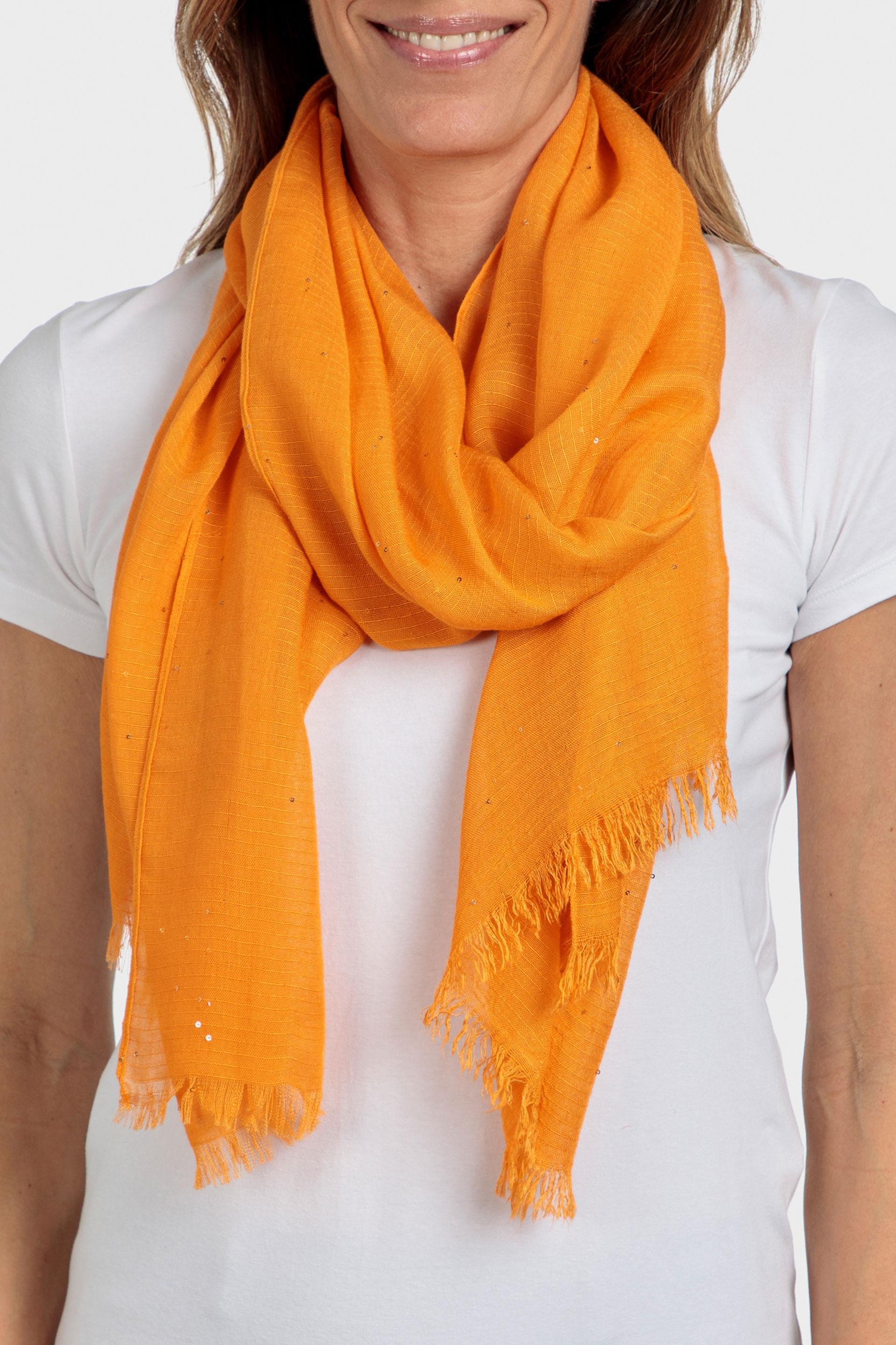 Orange Beads Detail Scarf, , large image number 0