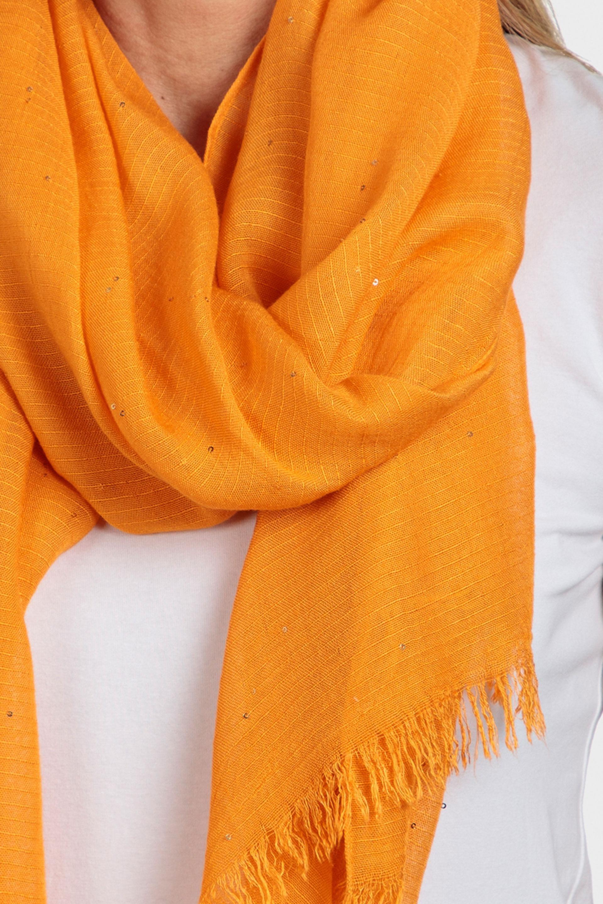 Orange Beads Detail Scarf, , large image number 1