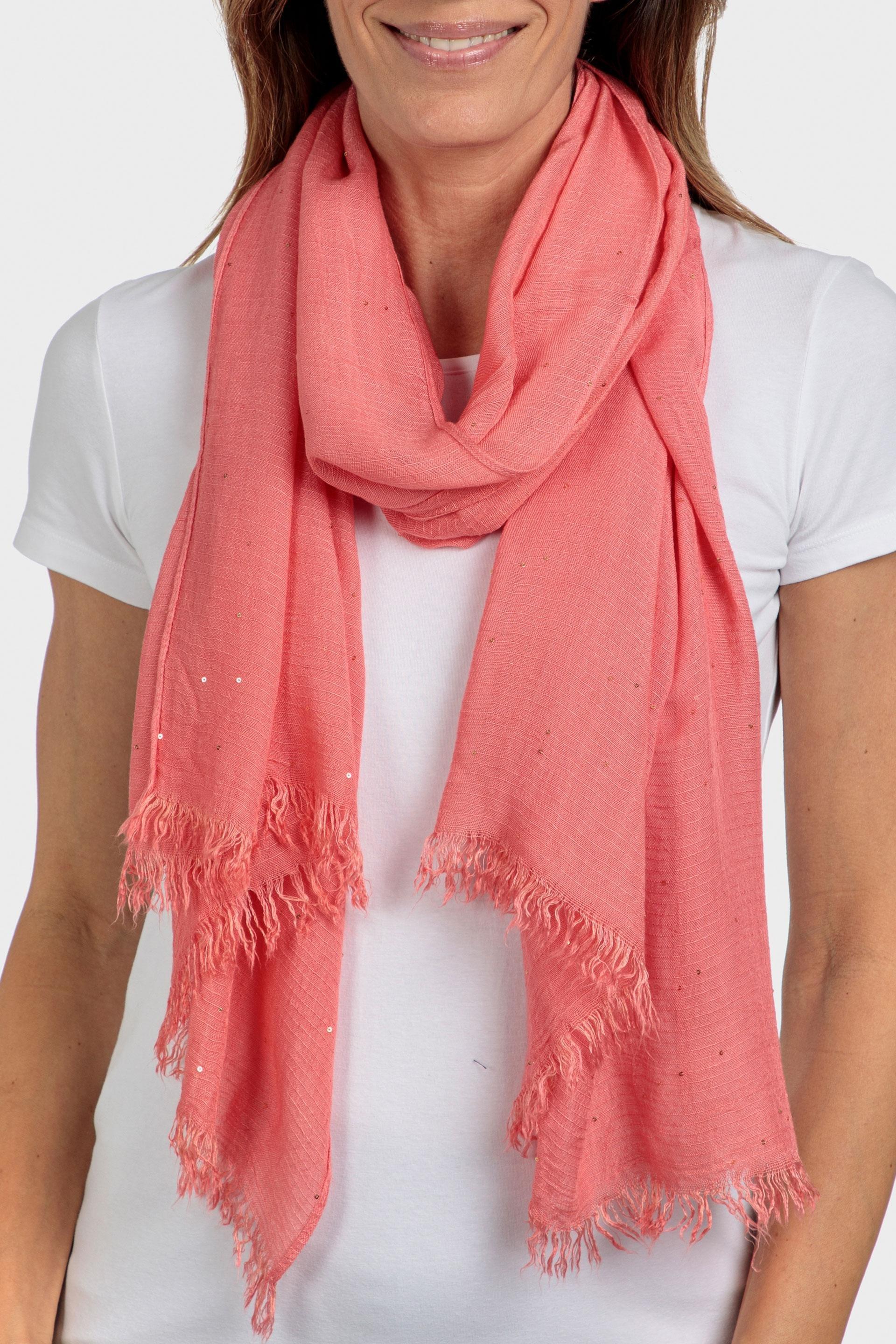 Pink Beads Detail Scarf, , large image number 0