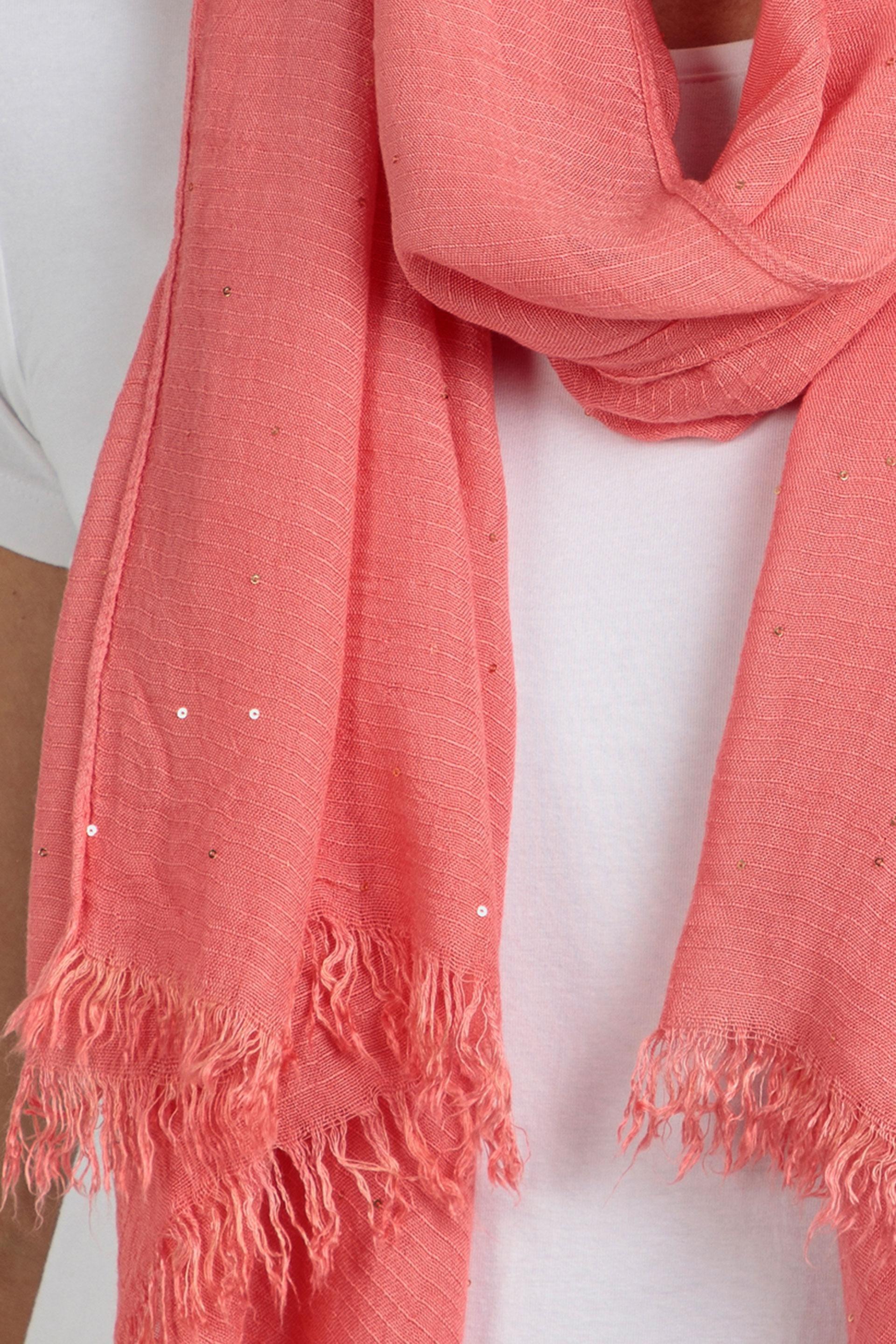 Pink Beads Detail Scarf, , large image number 1