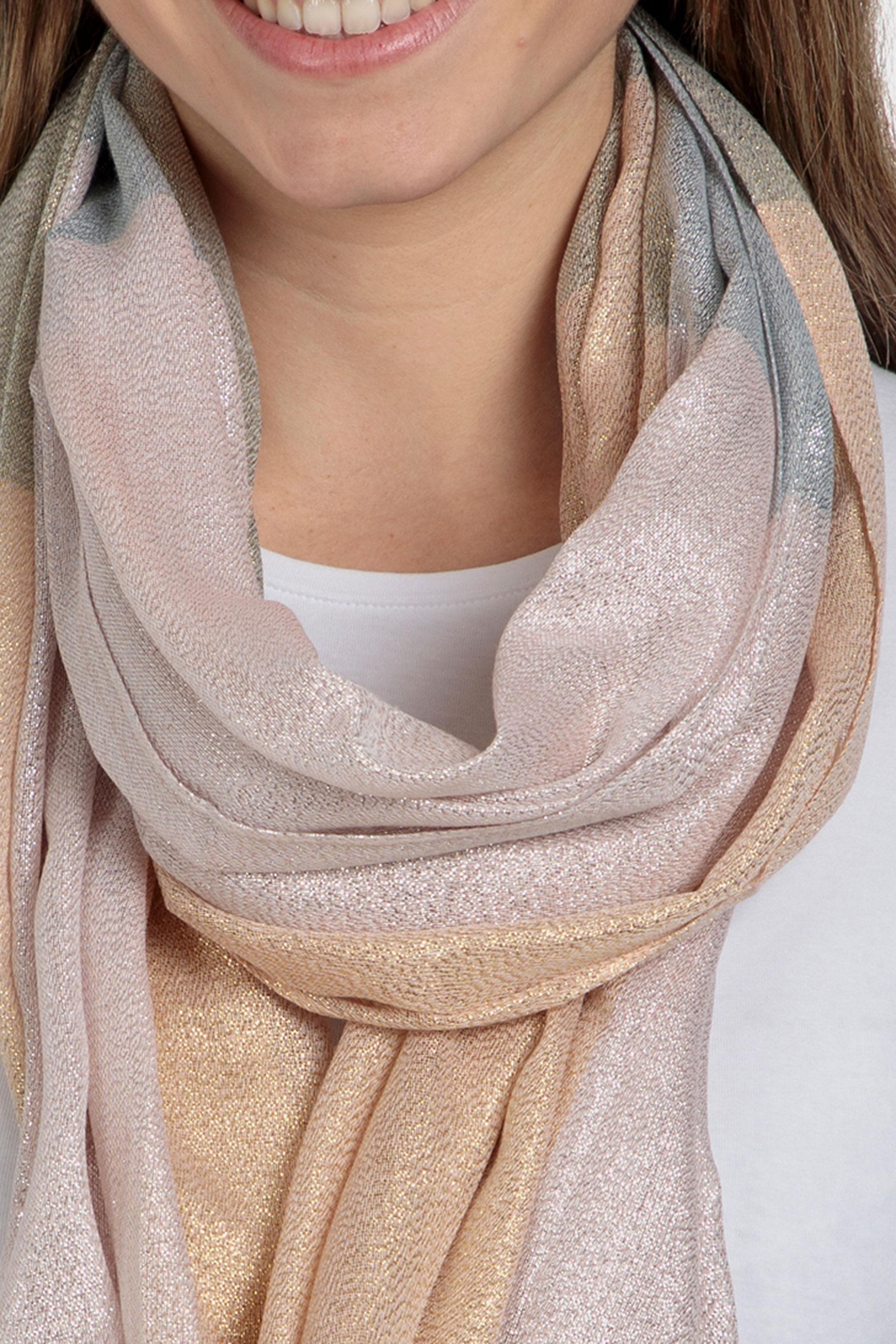Beige Gradiant Pashmina Scarf, , large image number 1