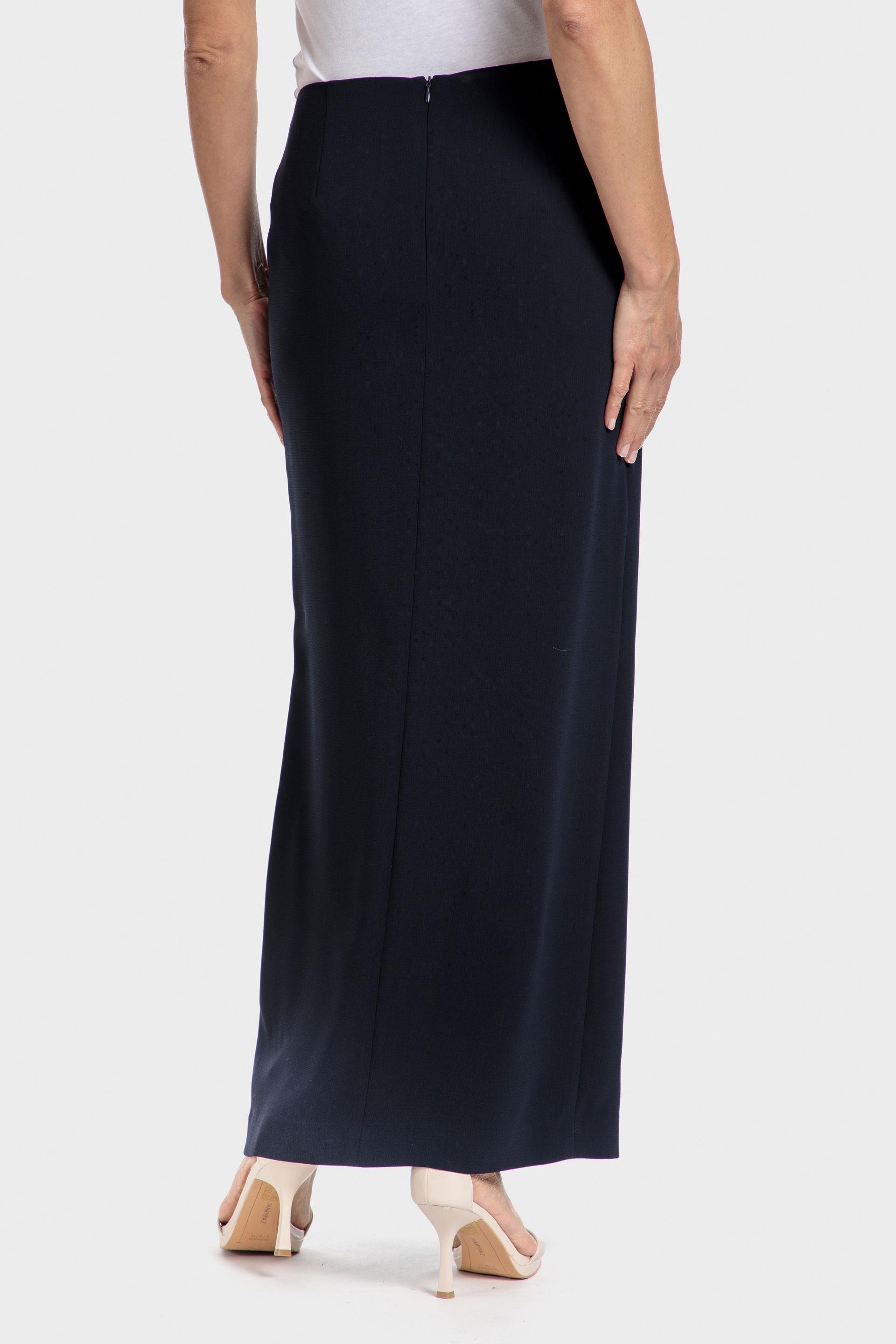 Black Long Crepe Skirt, , large image number 3