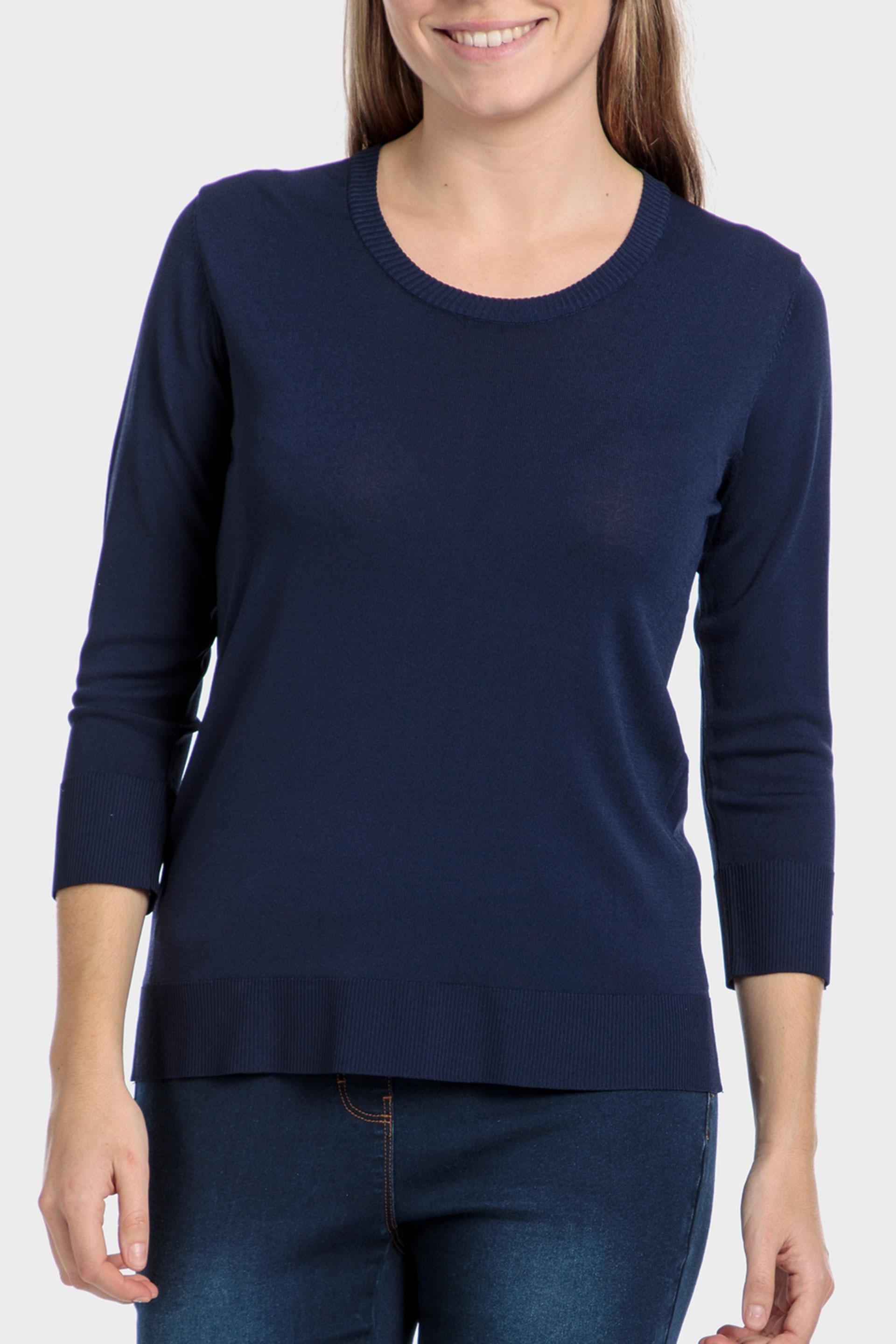 Navy Basic Sweater, , large image number 1