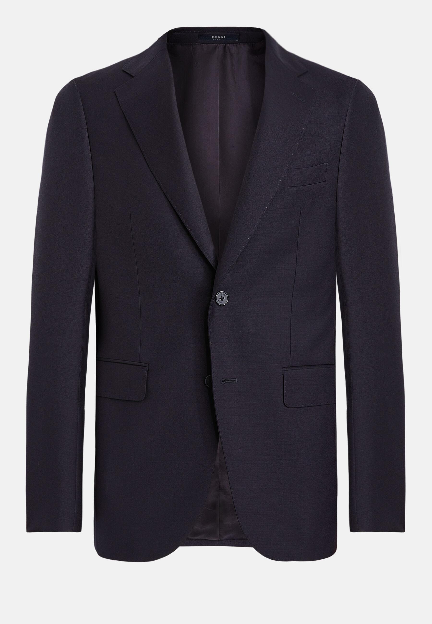 120S Wool Blazer Style Duomo Navy, Navy blue, medium