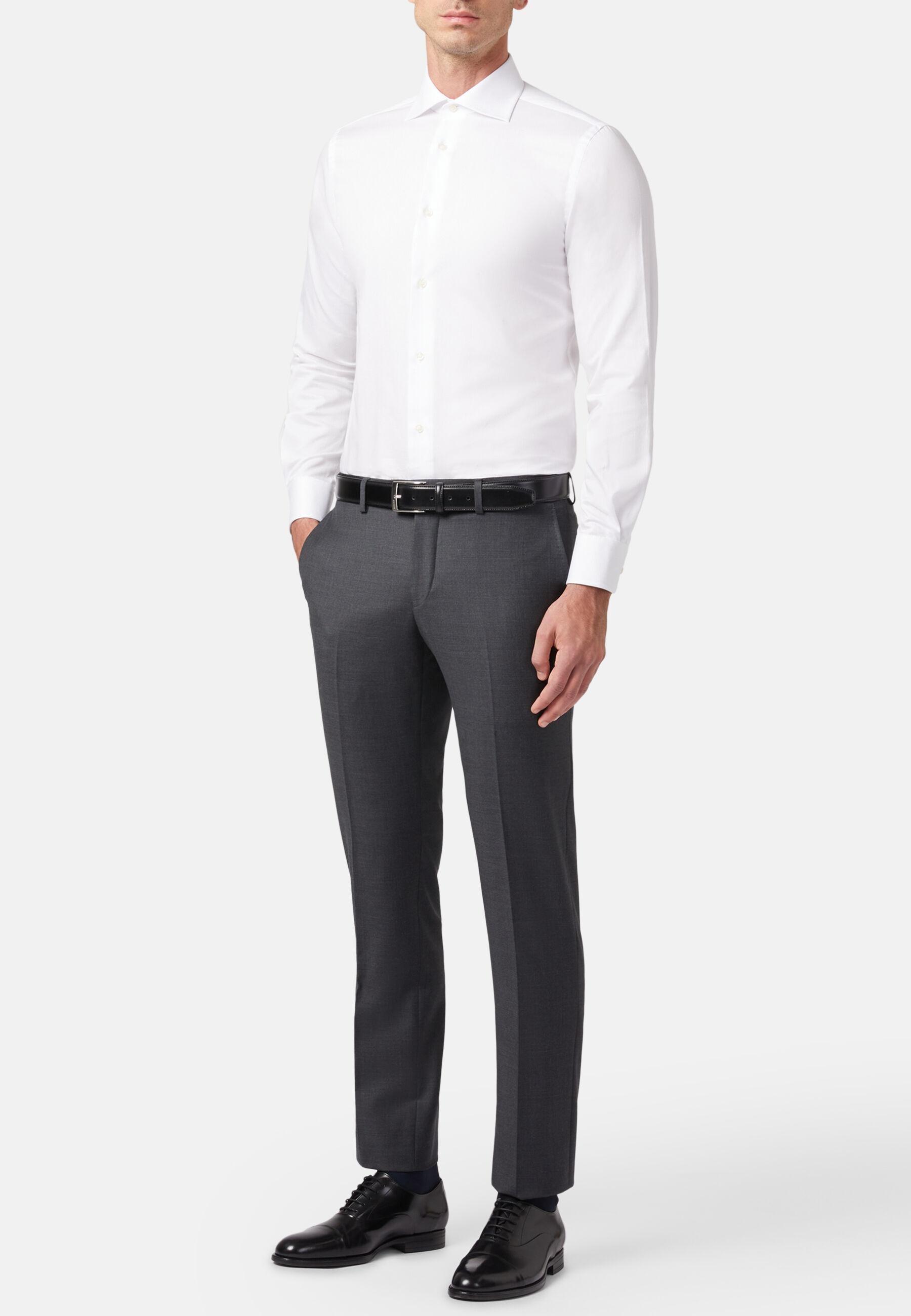 120S Wool Trousers Style Duomo Grey, Grey, large image number 0