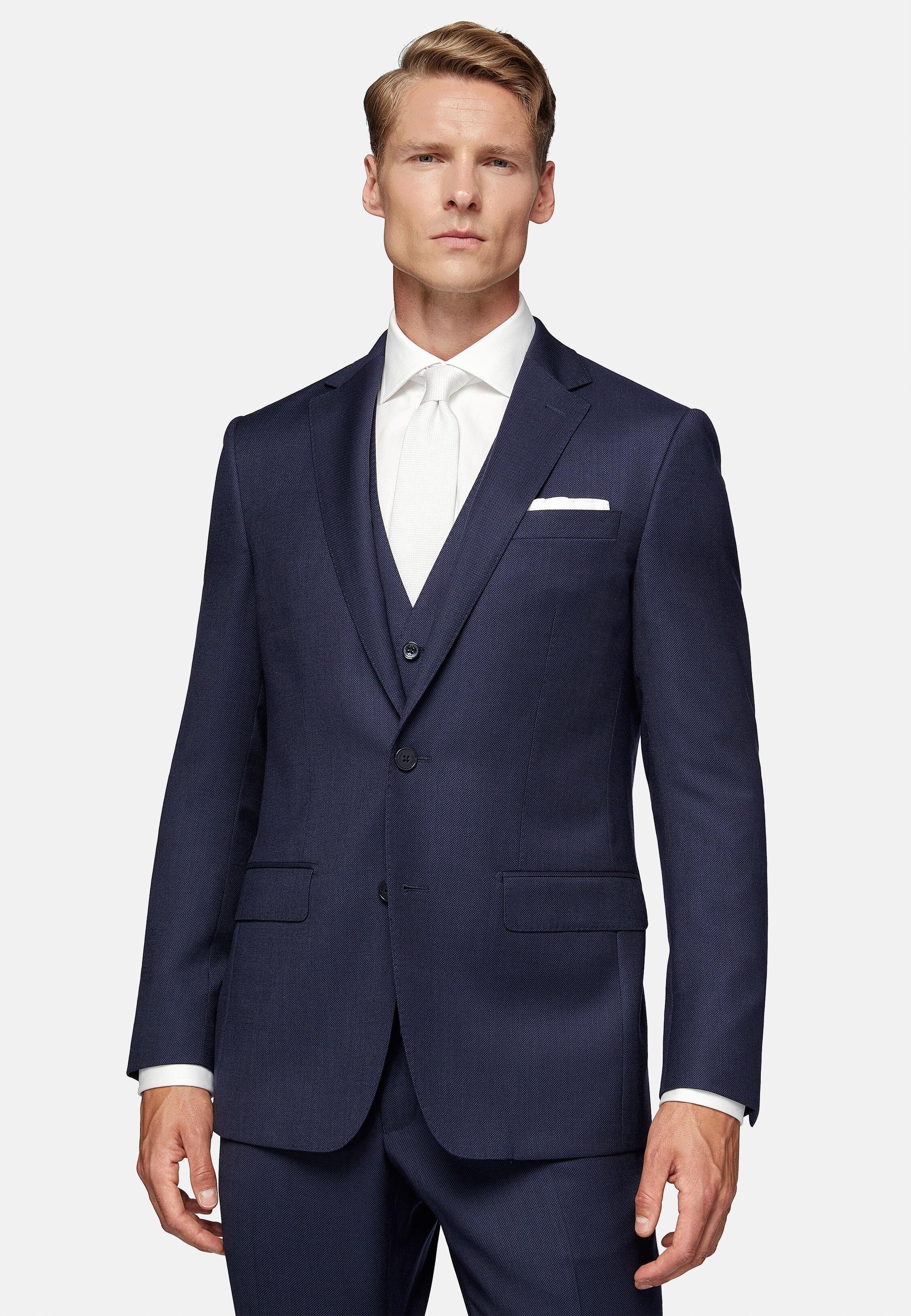 BLU 120S Wool Birdseye Blazer  Style Anversa, Blue, large image number 0