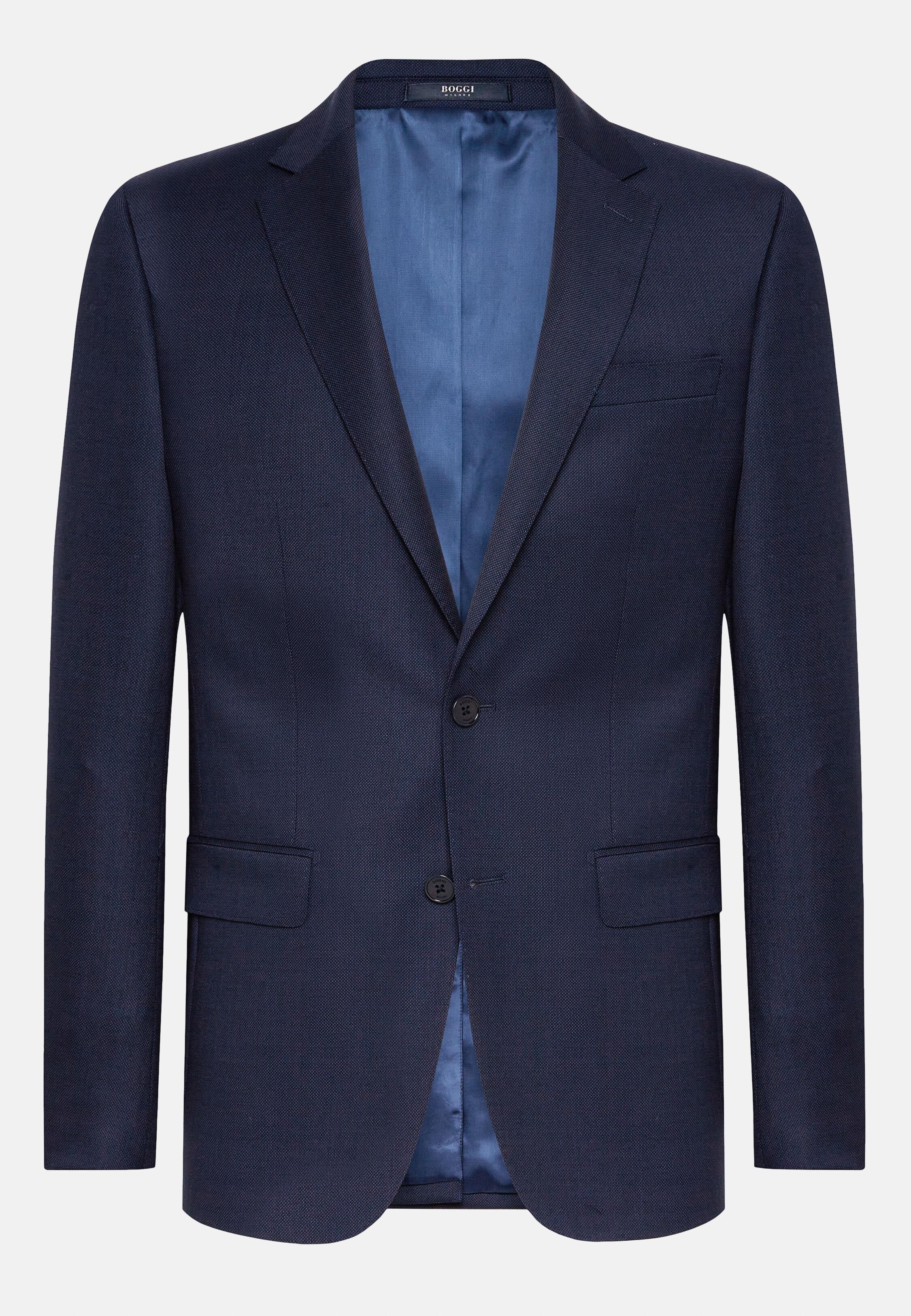 BLU 120S Wool Birdseye Blazer  Style Anversa, Blue, large image number 3