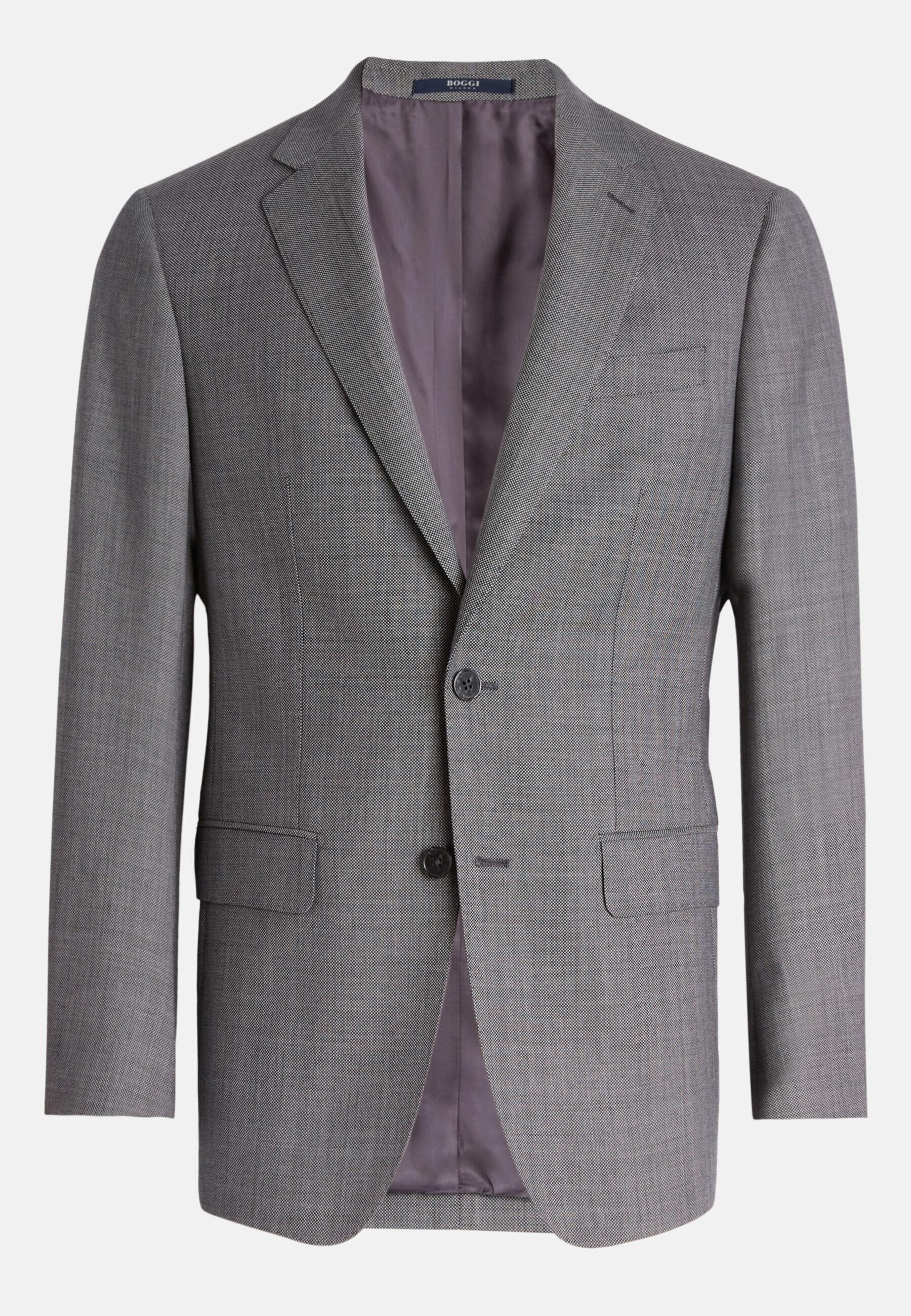 120S Wool Birdseye Blazer Style Anversa Grey, Grey, large image number 0