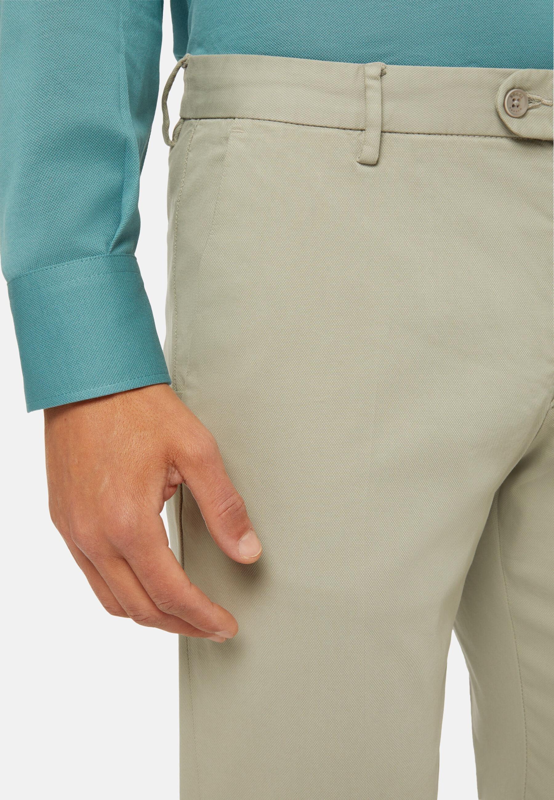 LTGR Stretch Cotton Tencel Panama Trousers, Light grey, large image number 3