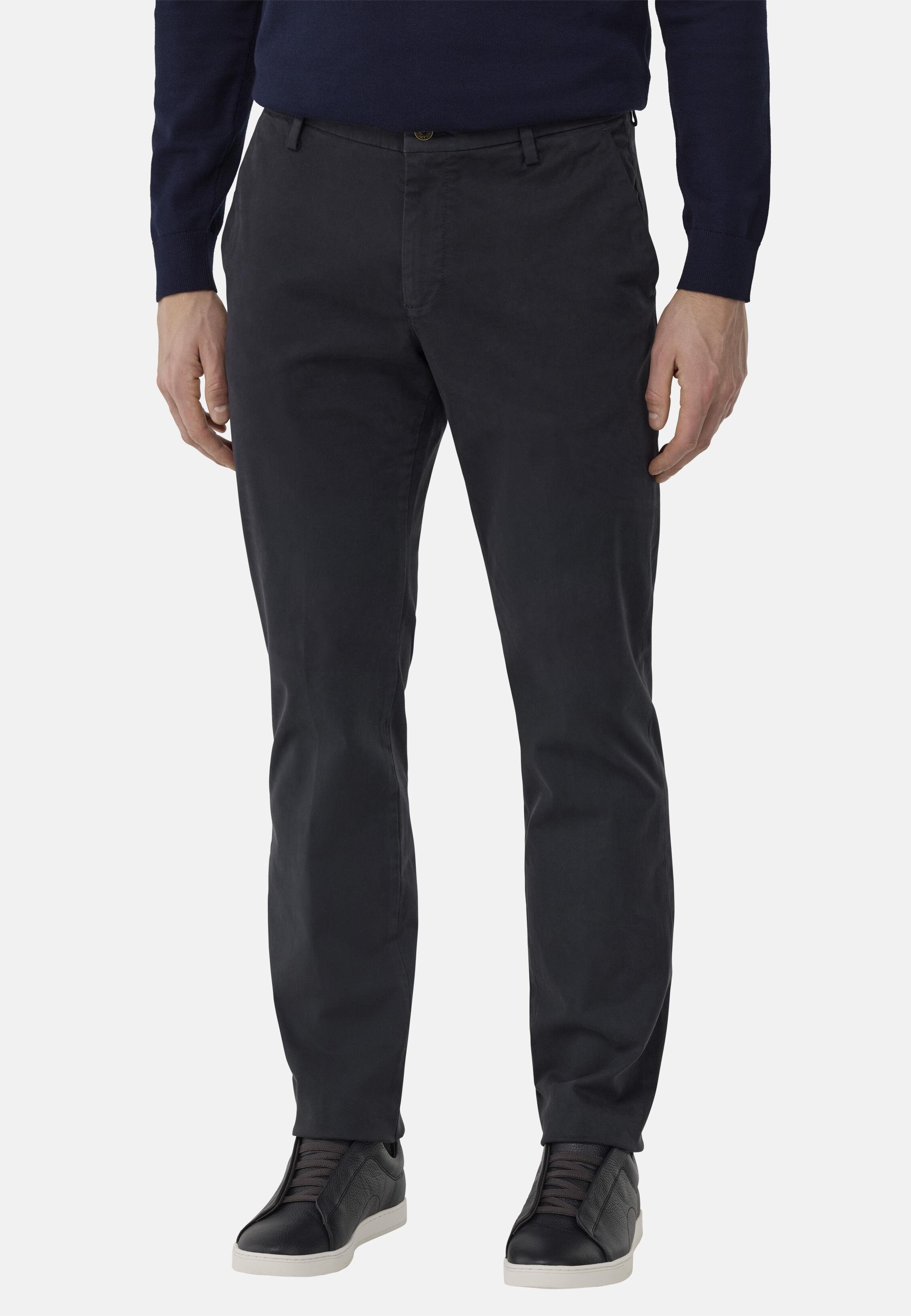 NAVY Stretch Cotton Trousers, Navy blue, large image number 0