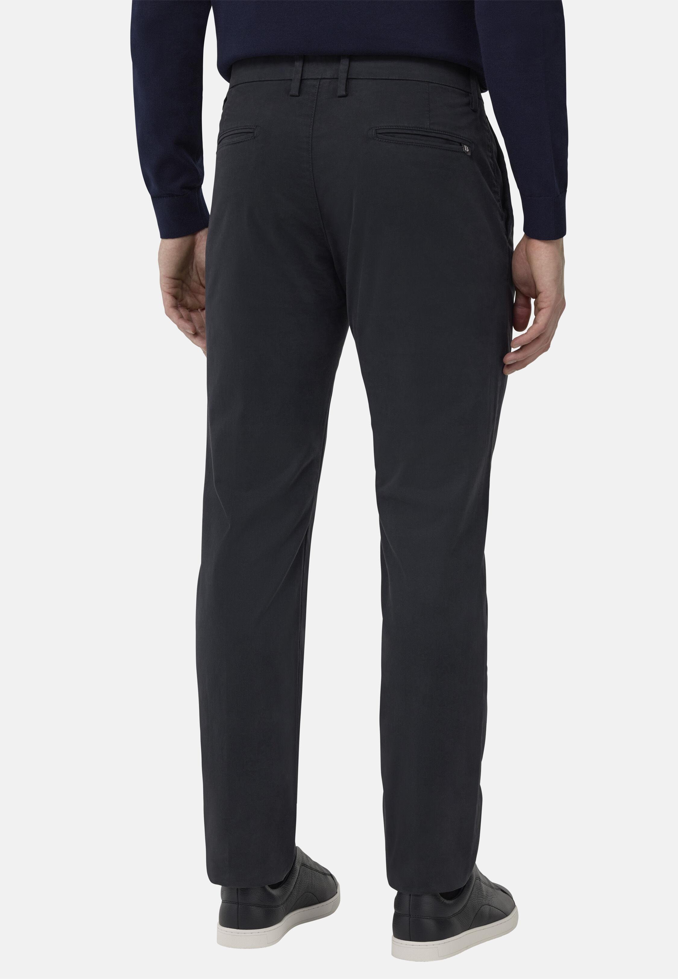 NAVY Stretch Cotton Trousers, Navy blue, large image number 2