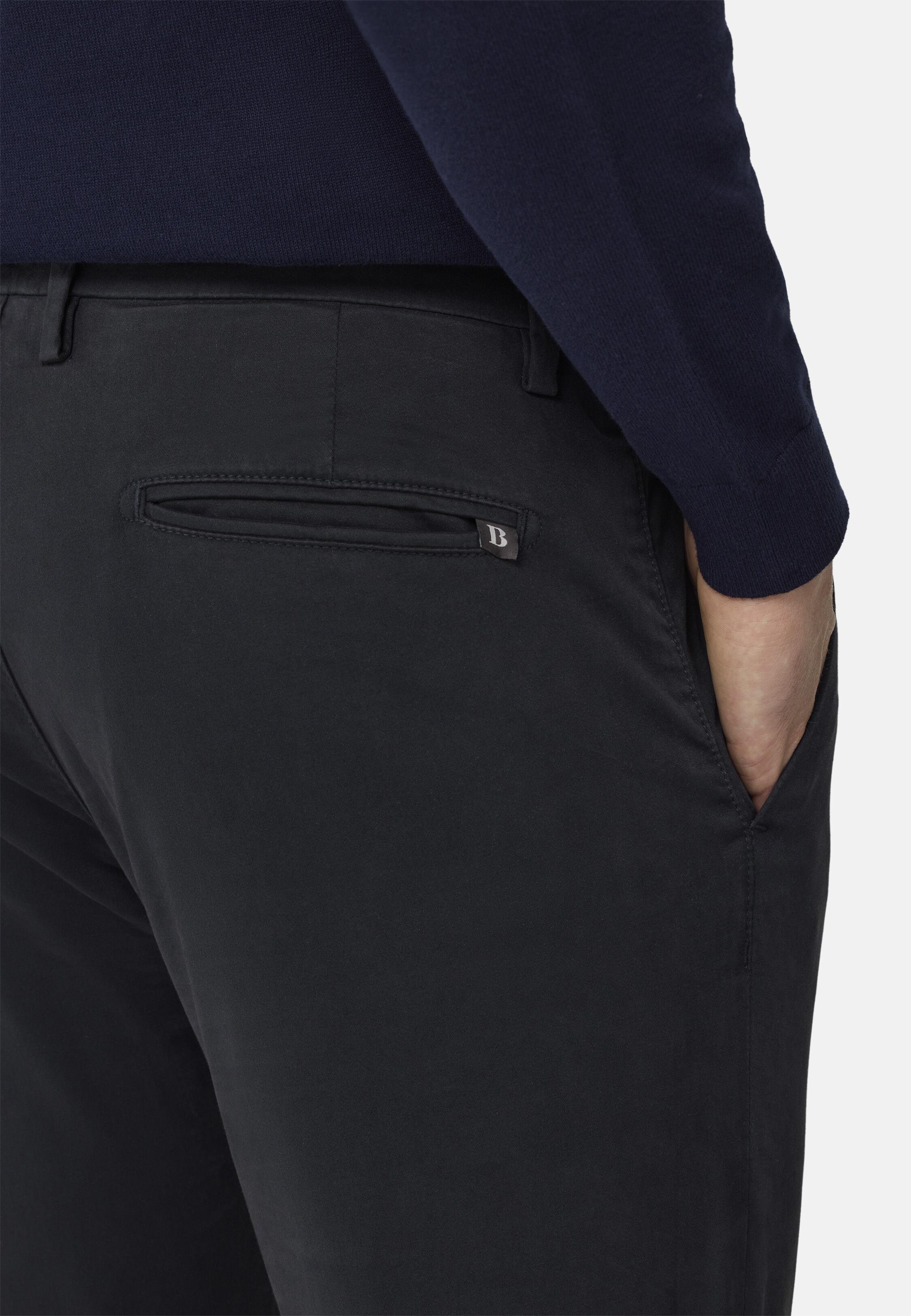 NAVY Stretch Cotton Trousers, Navy blue, large image number 3