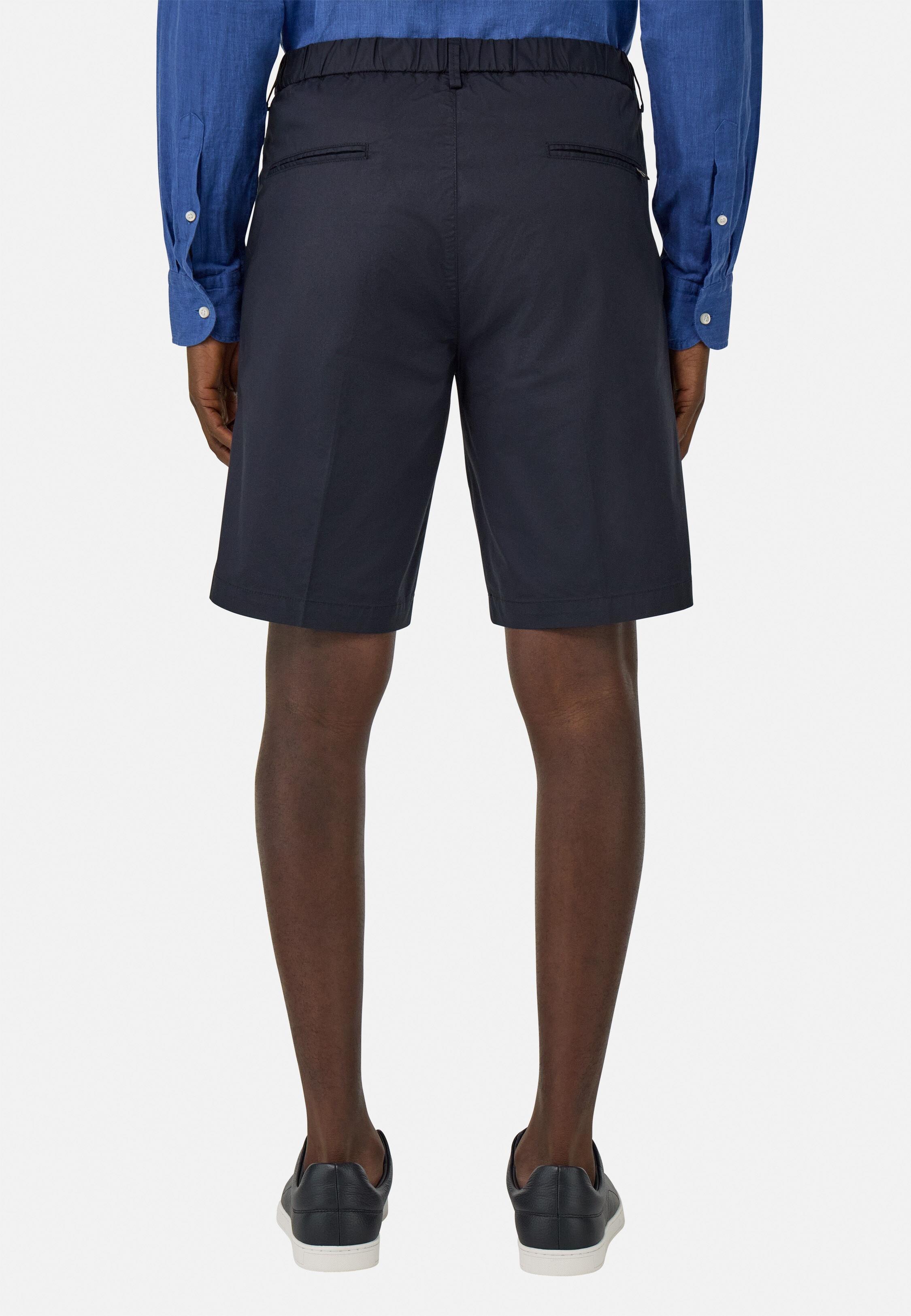 NAVY Stretch Cotton Bermuda Shorts, Navy blue, large image number 2