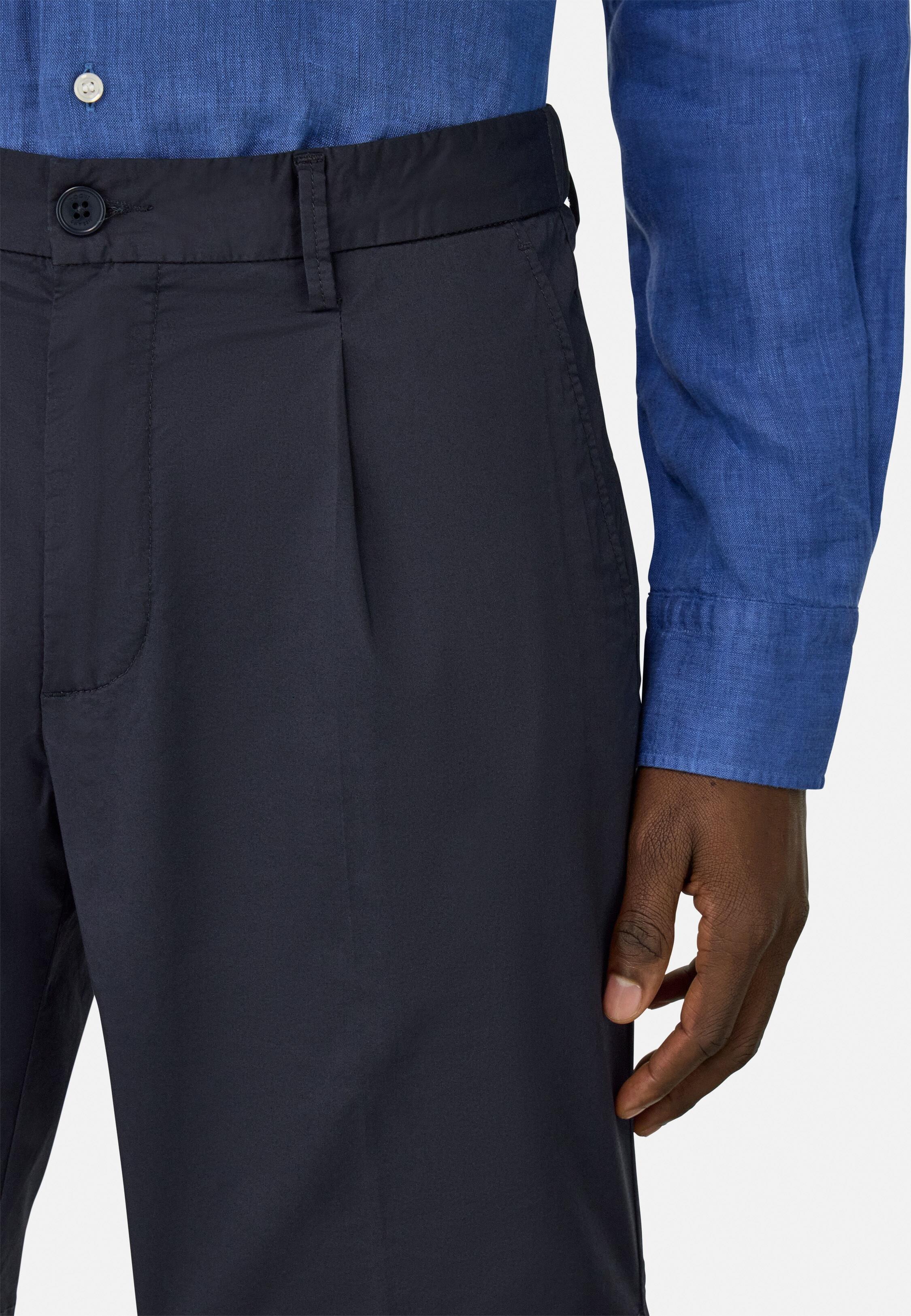 NAVY Stretch Cotton Bermuda Shorts, Navy blue, large image number 3