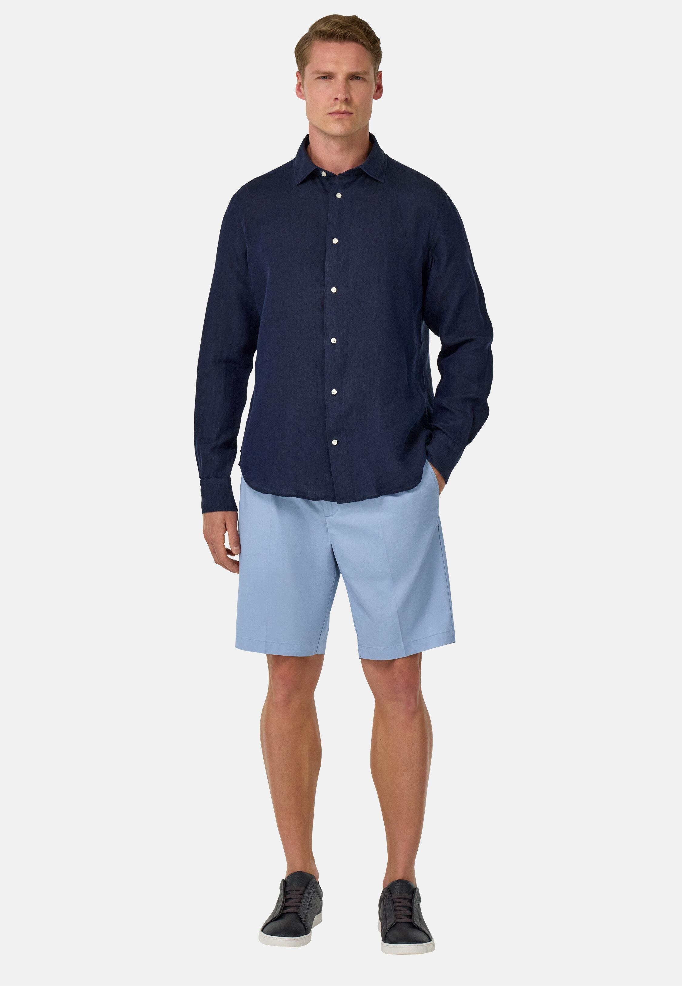 LTBL Stretch Cotton Bermuda Shorts, Light Blue, large image number 1