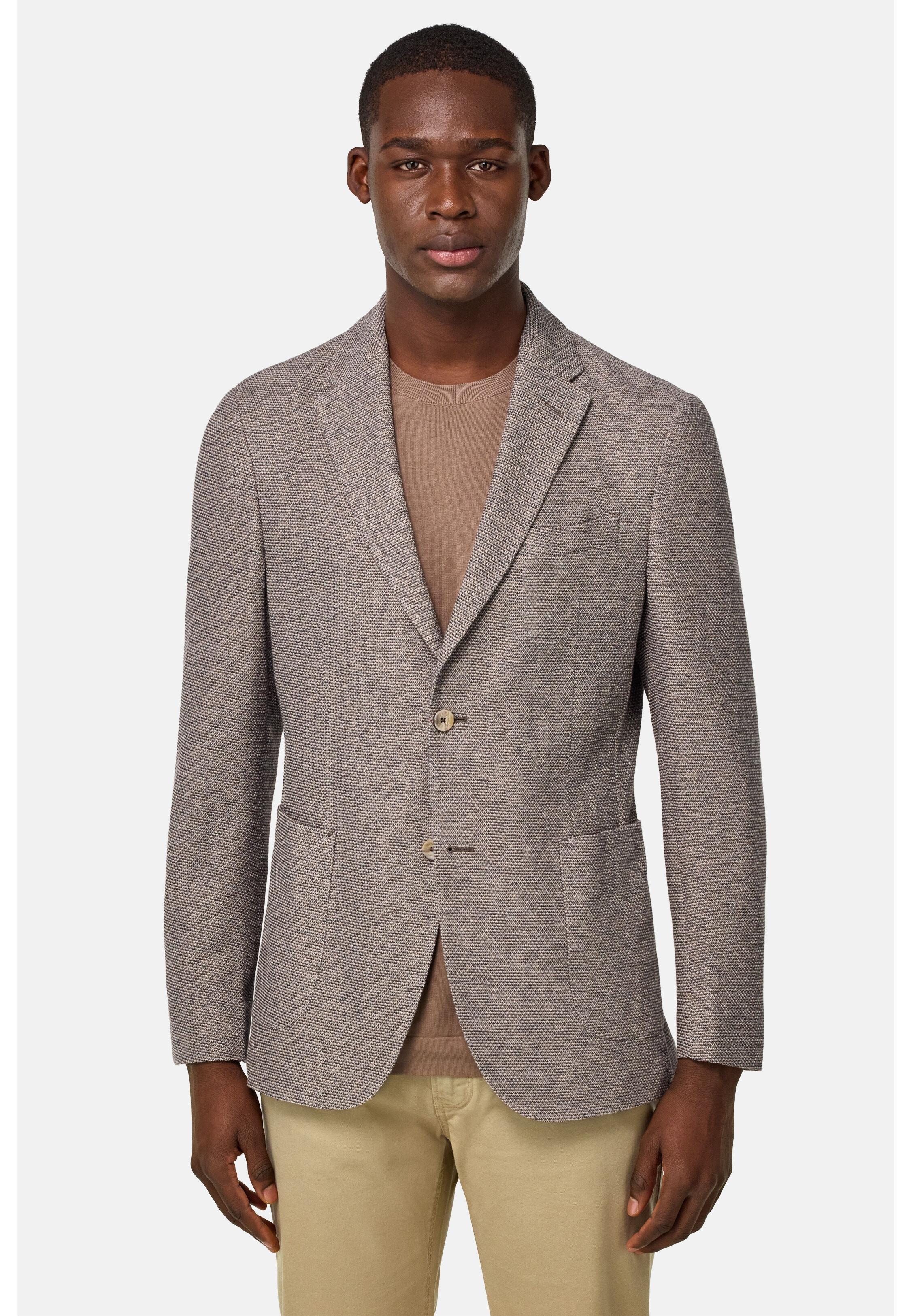 TAUP Structured Cotton and Linen Jersey Blazer, Taupe, large image number 0