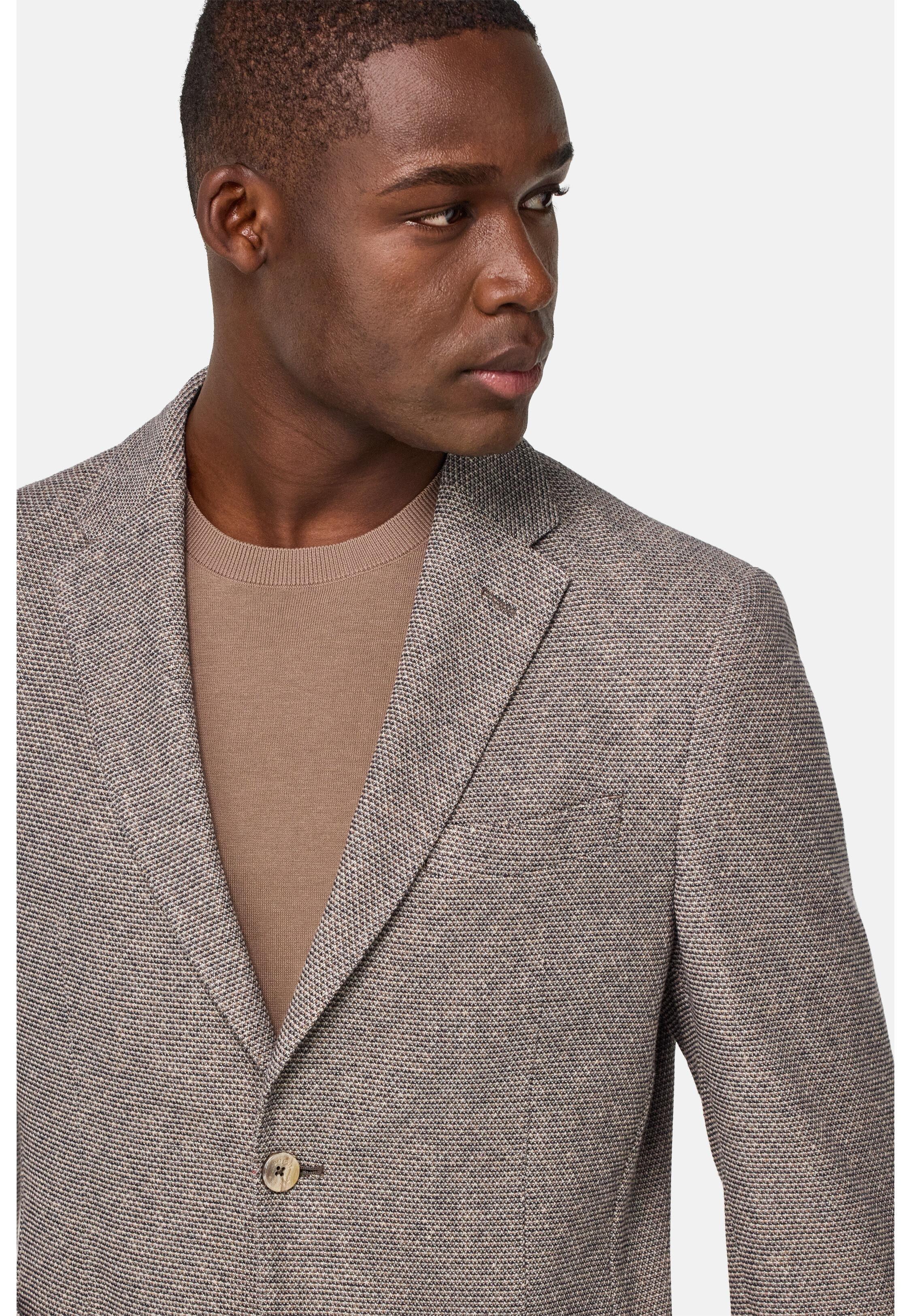 TAUP Structured Cotton and Linen Jersey Blazer, Taupe, large image number 2