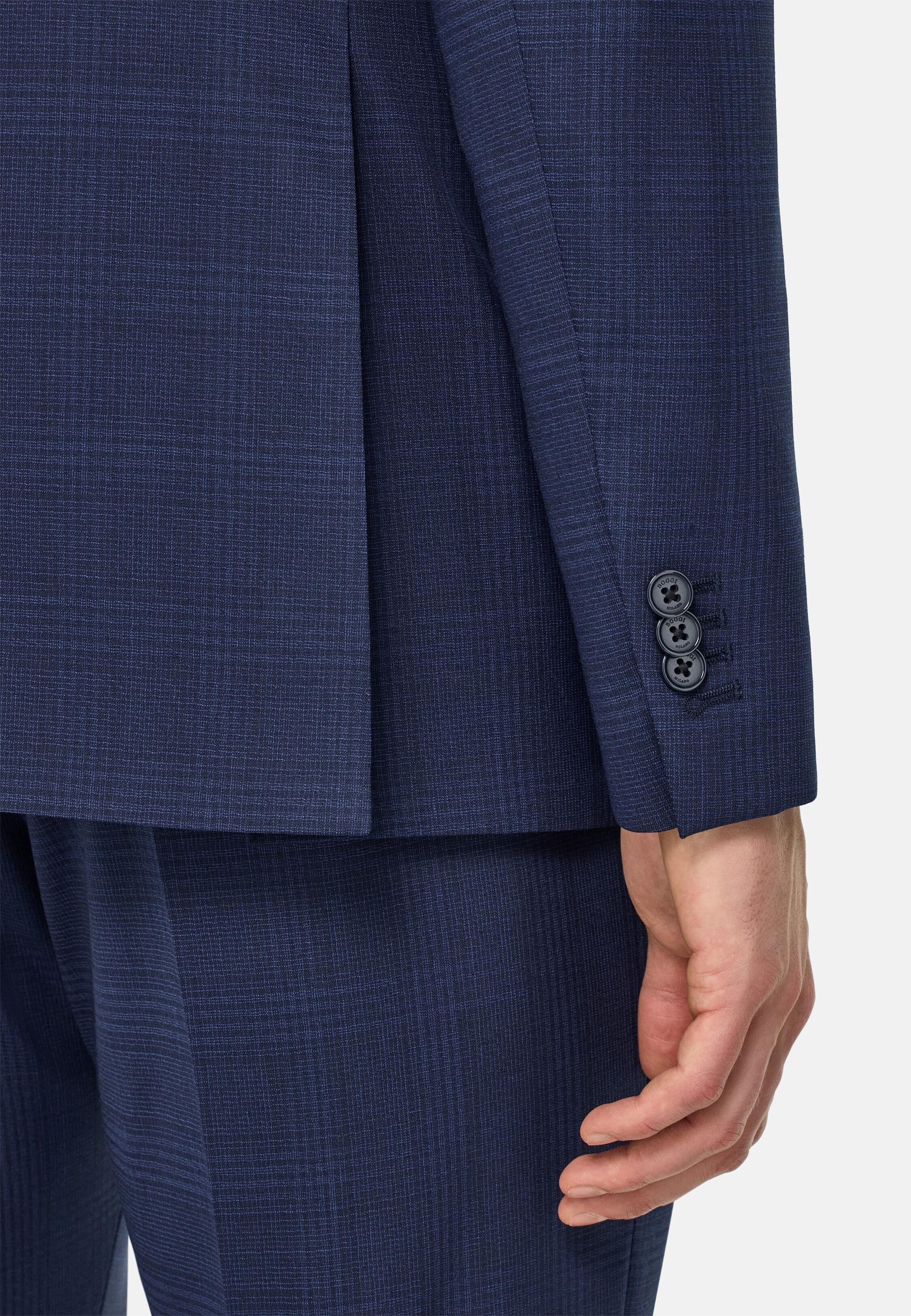 NAVY Stretch Wool Blend Suit, Navy blue, large image number 2