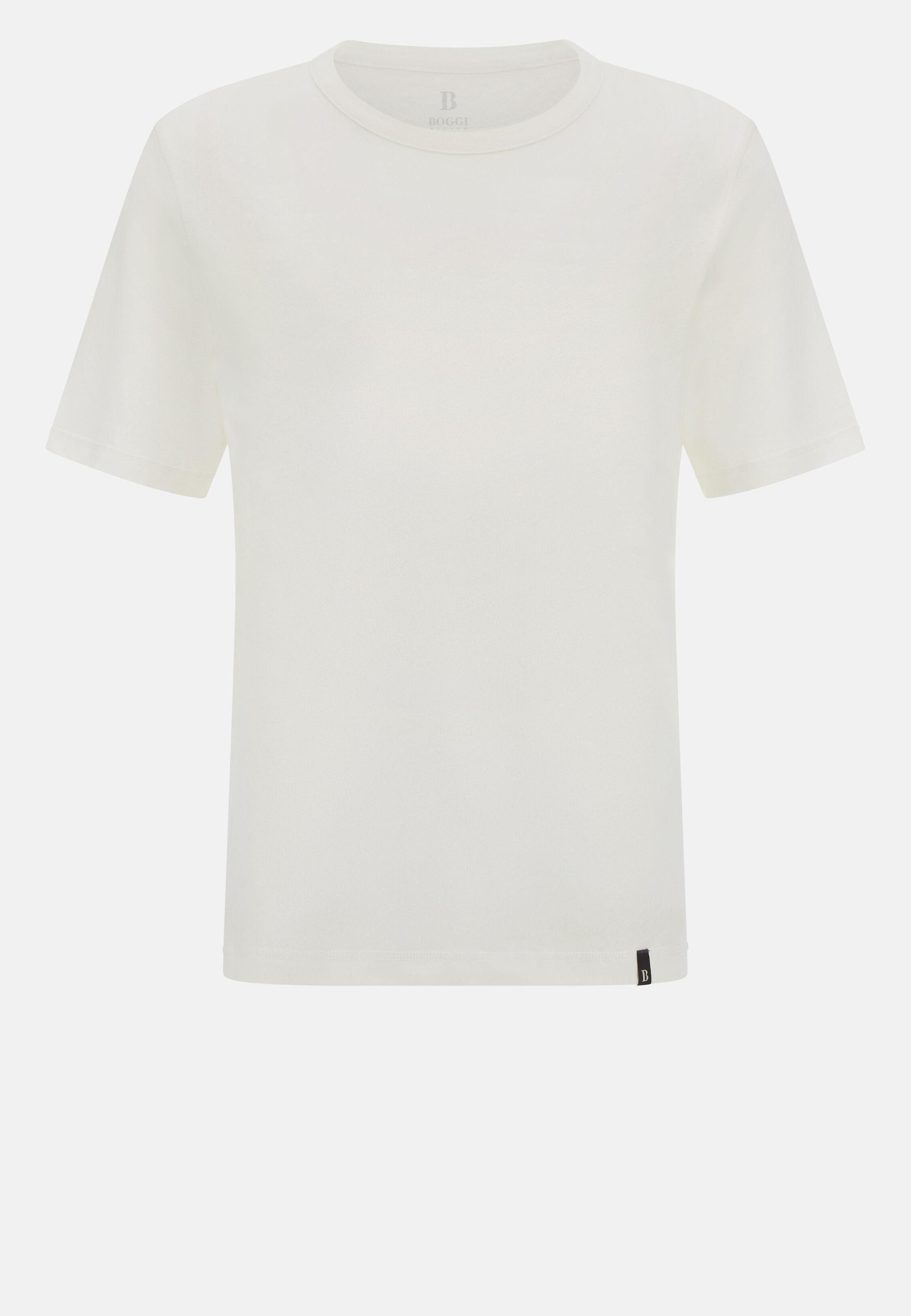 WHIT Cotton and Linen Jersey T-Shirts, White, large image number 2