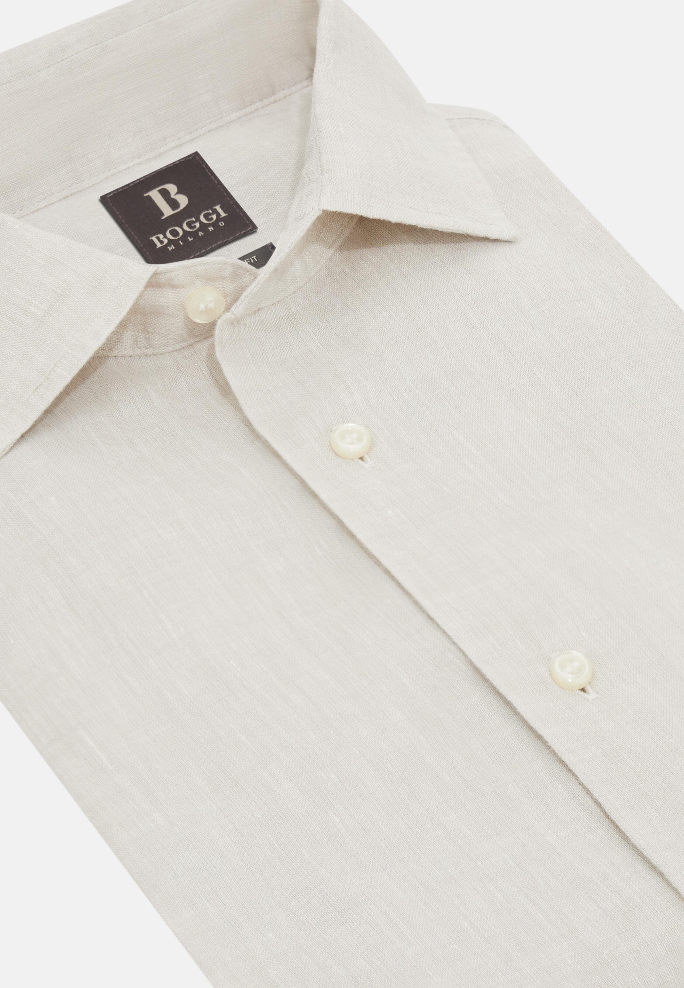 SAND Linen Shirt Regular Fit, Sand, large image number 3