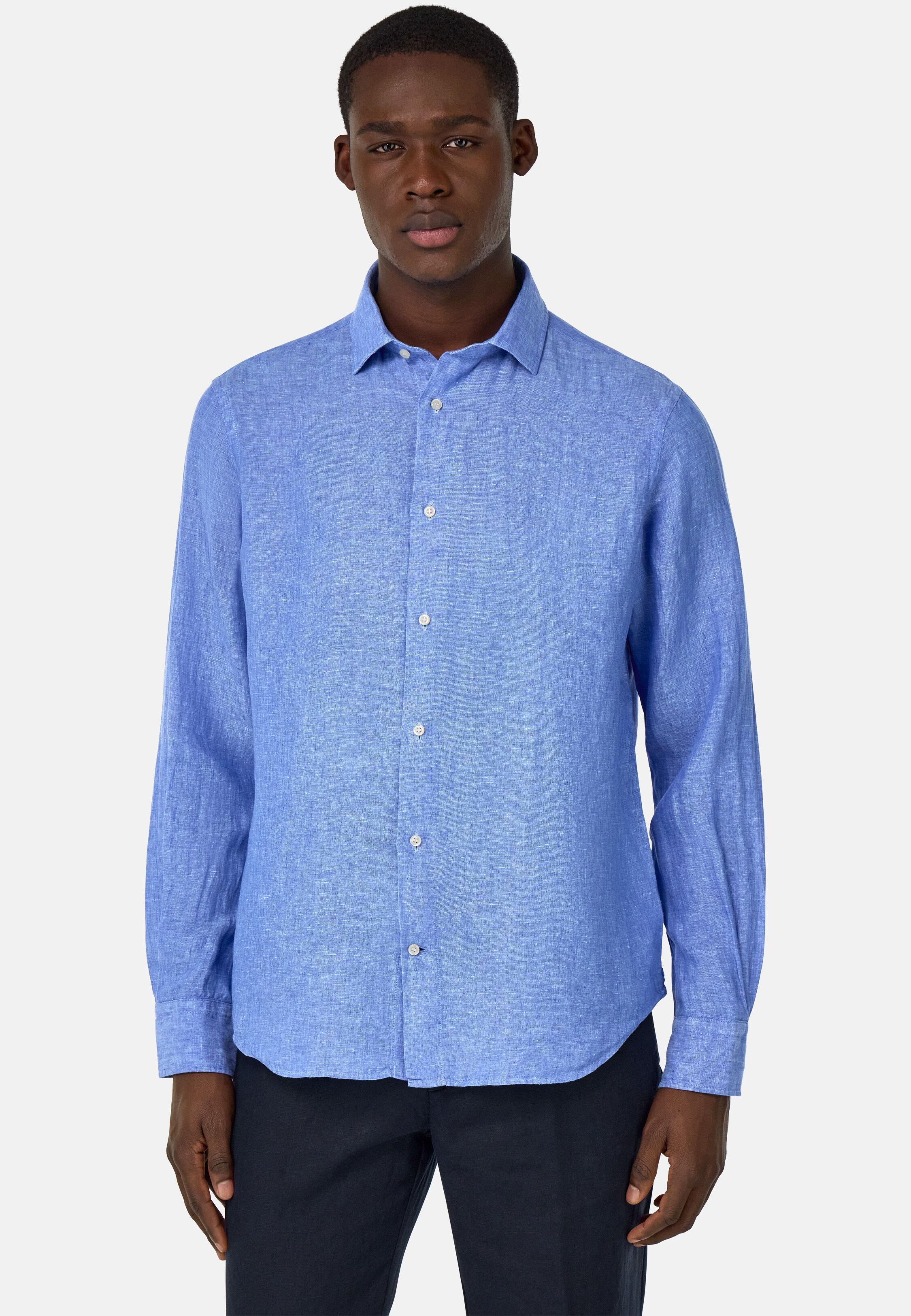 INDI Linen Shirt Regular Fit, Indigo, large image number 0