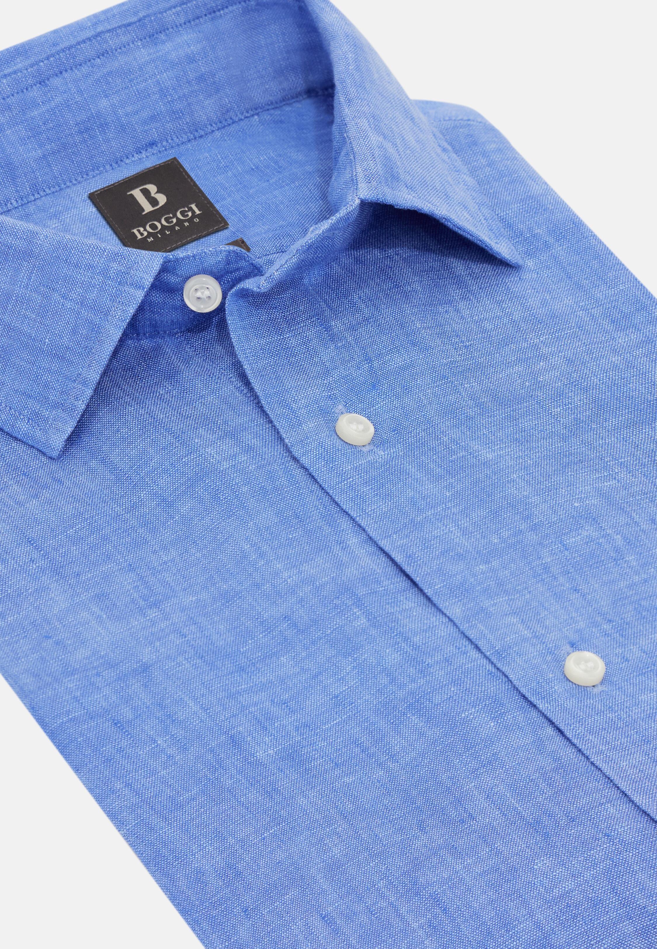 INDI Linen Shirt Regular Fit, Indigo, large image number 3