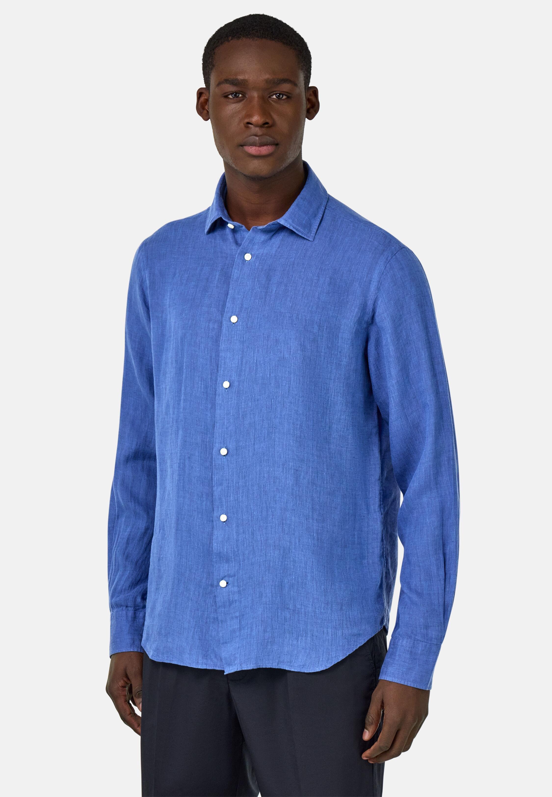 MDBL Linen Shirt Regular Fit, Medium Blue, large image number 0