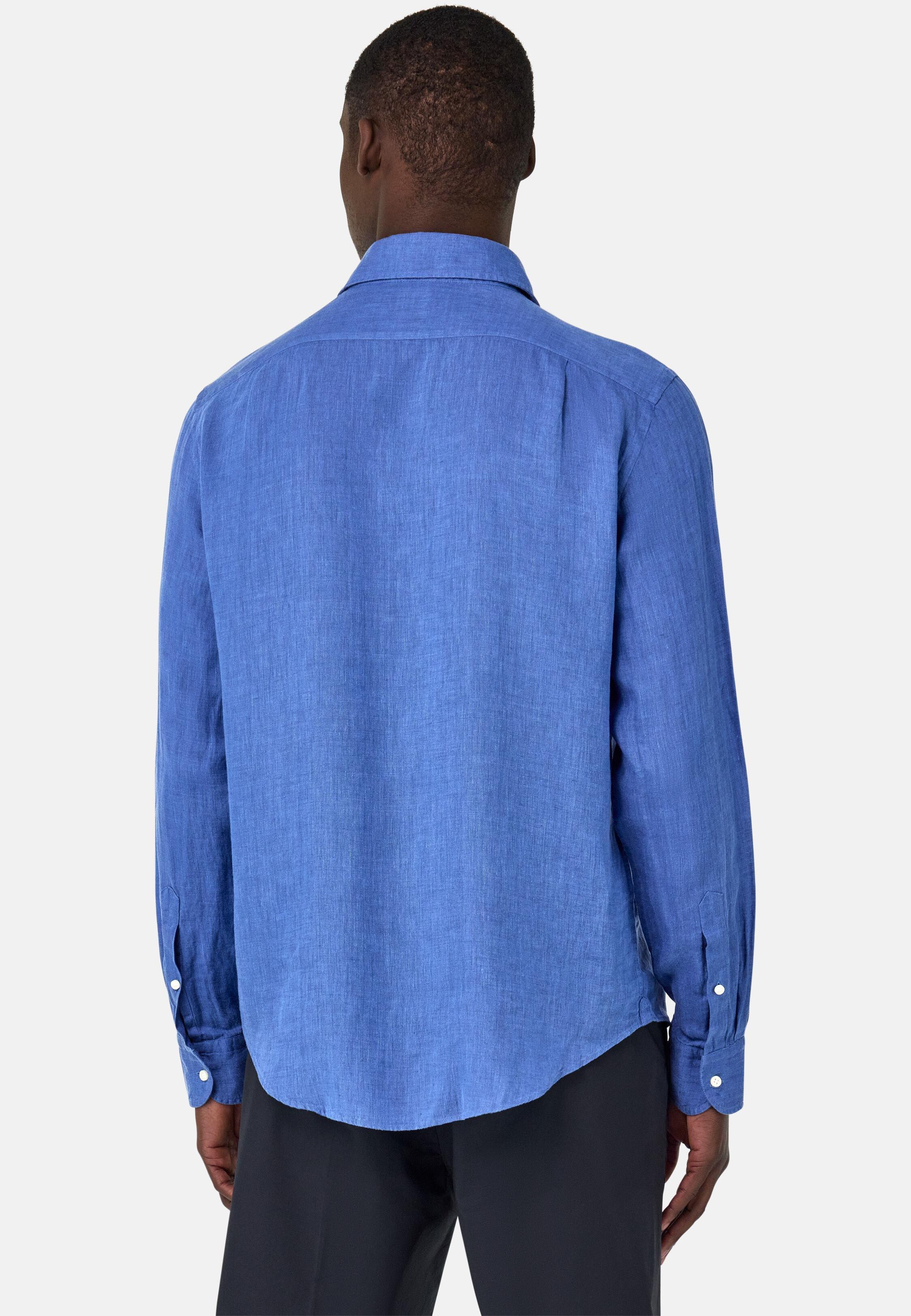 MDBL Linen Shirt Regular Fit, Medium Blue, large image number 1