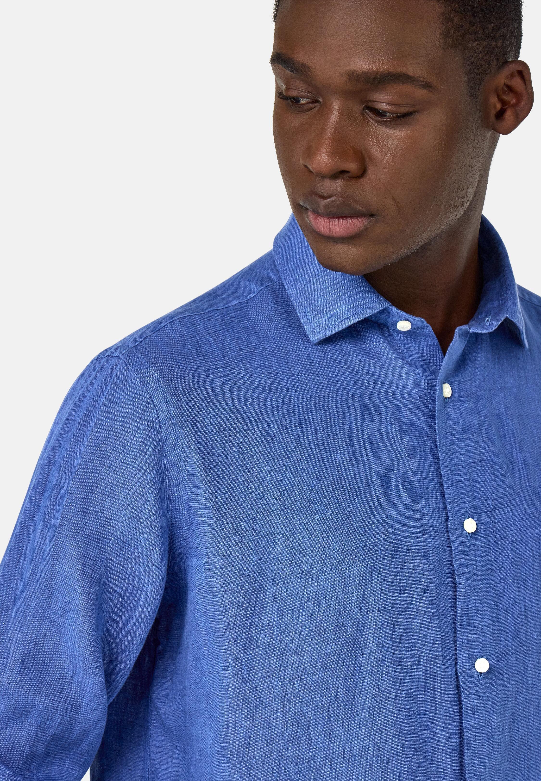 MDBL Linen Shirt Regular Fit, Medium Blue, large image number 2