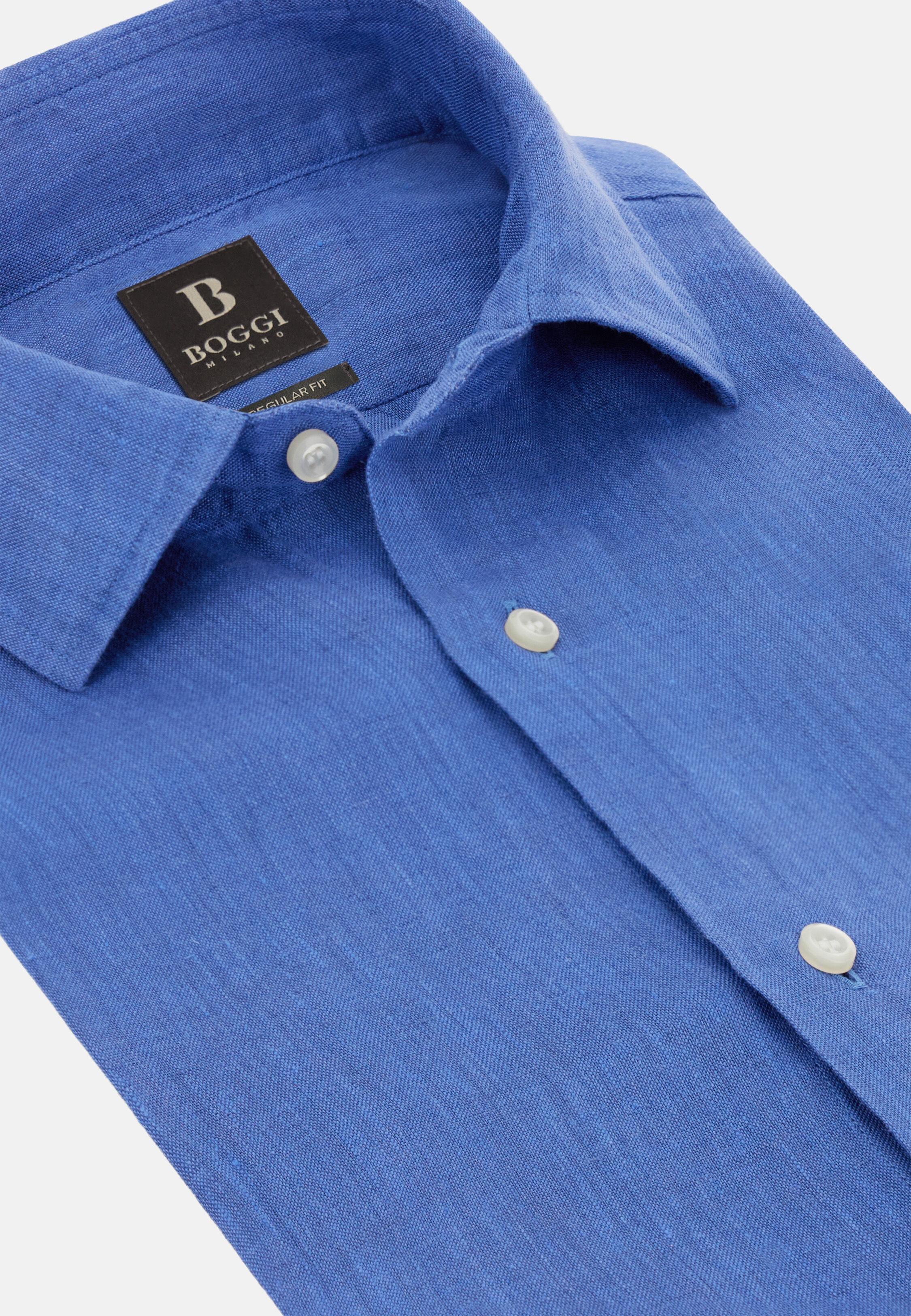 MDBL Linen Shirt Regular Fit, Medium Blue, large image number 3