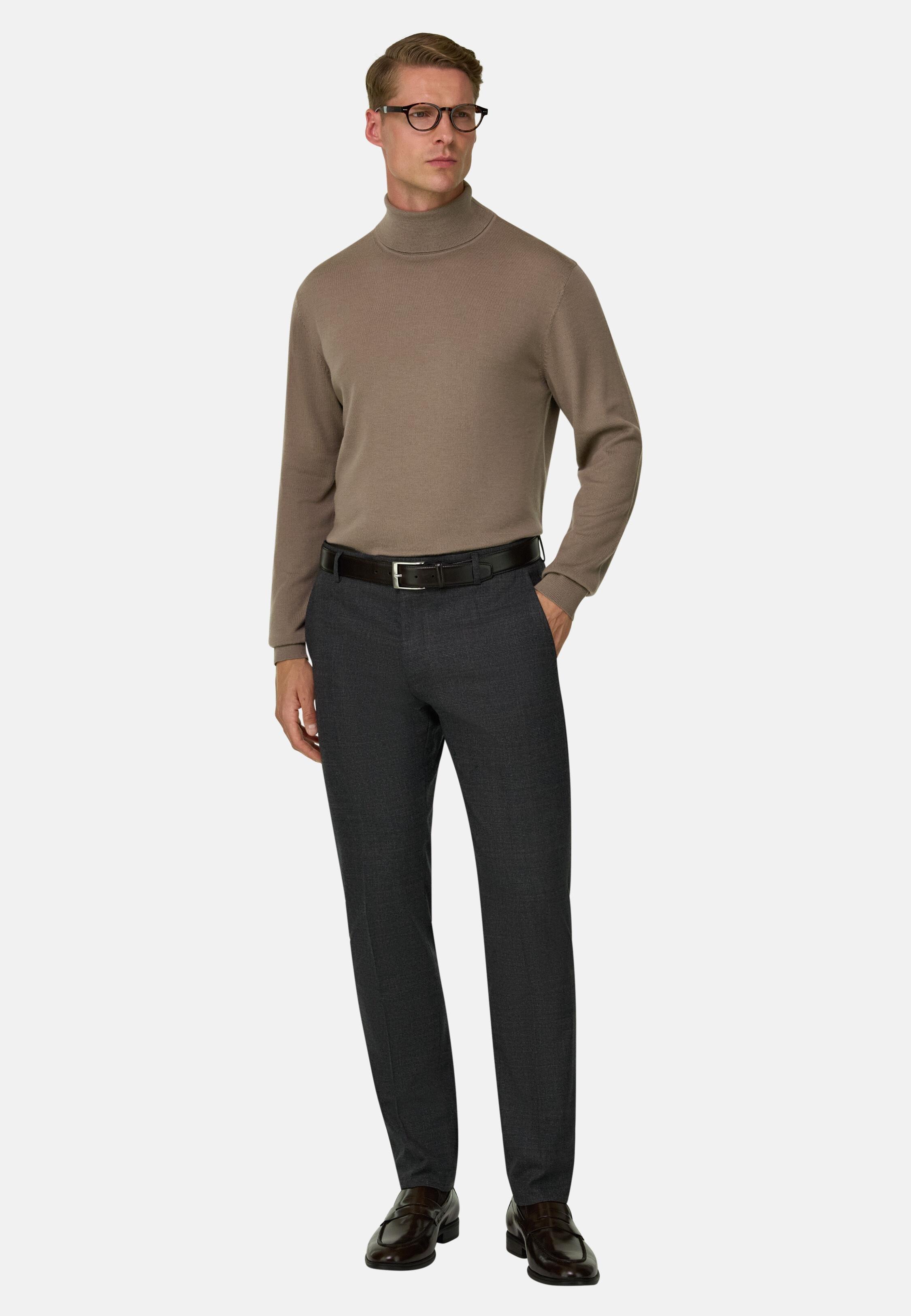 Turtleneck Jumper in Merino Wool, Taupe, Taupe, large image number 0