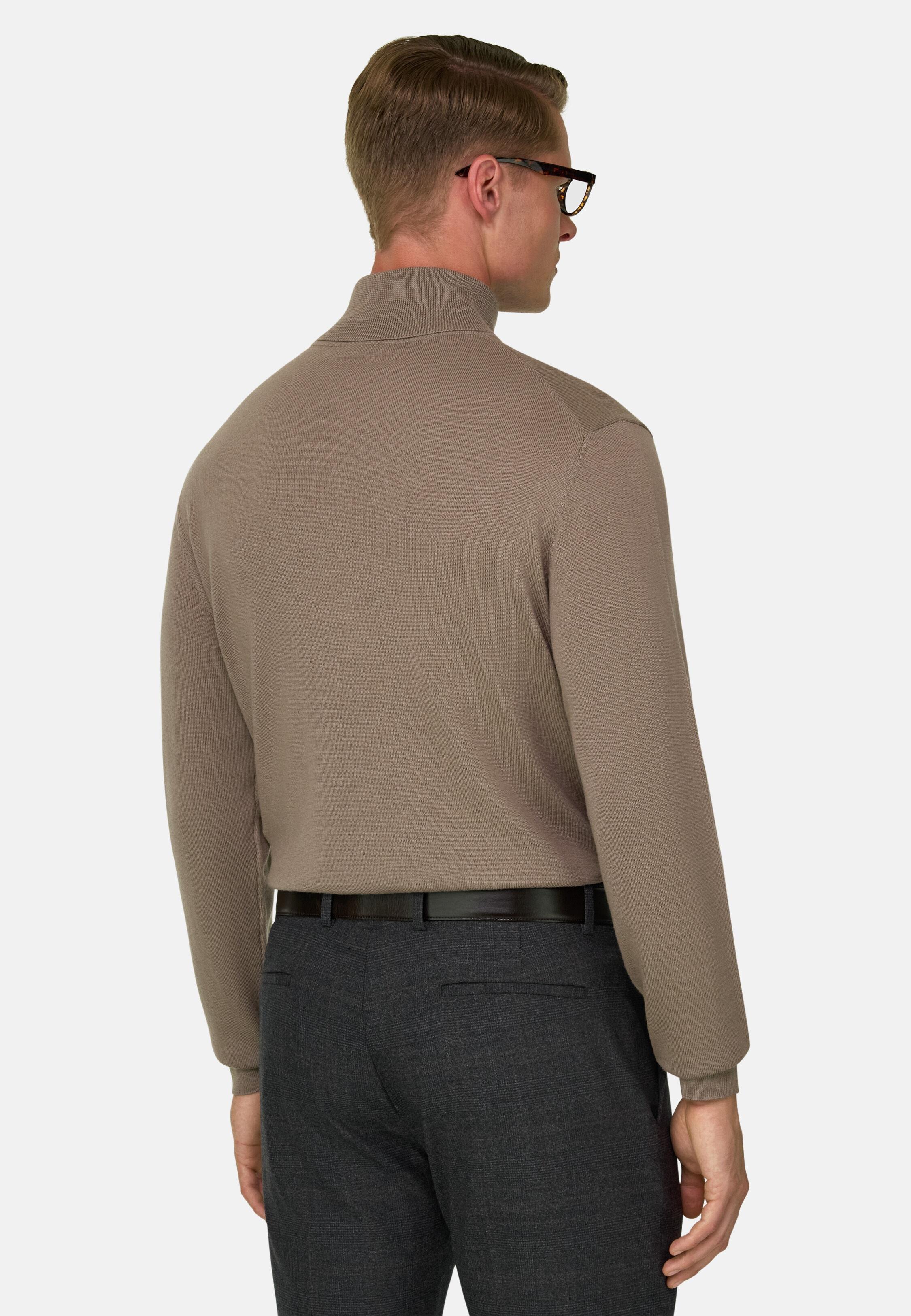 Turtleneck Jumper in Merino Wool, Taupe, Taupe, large image number 2
