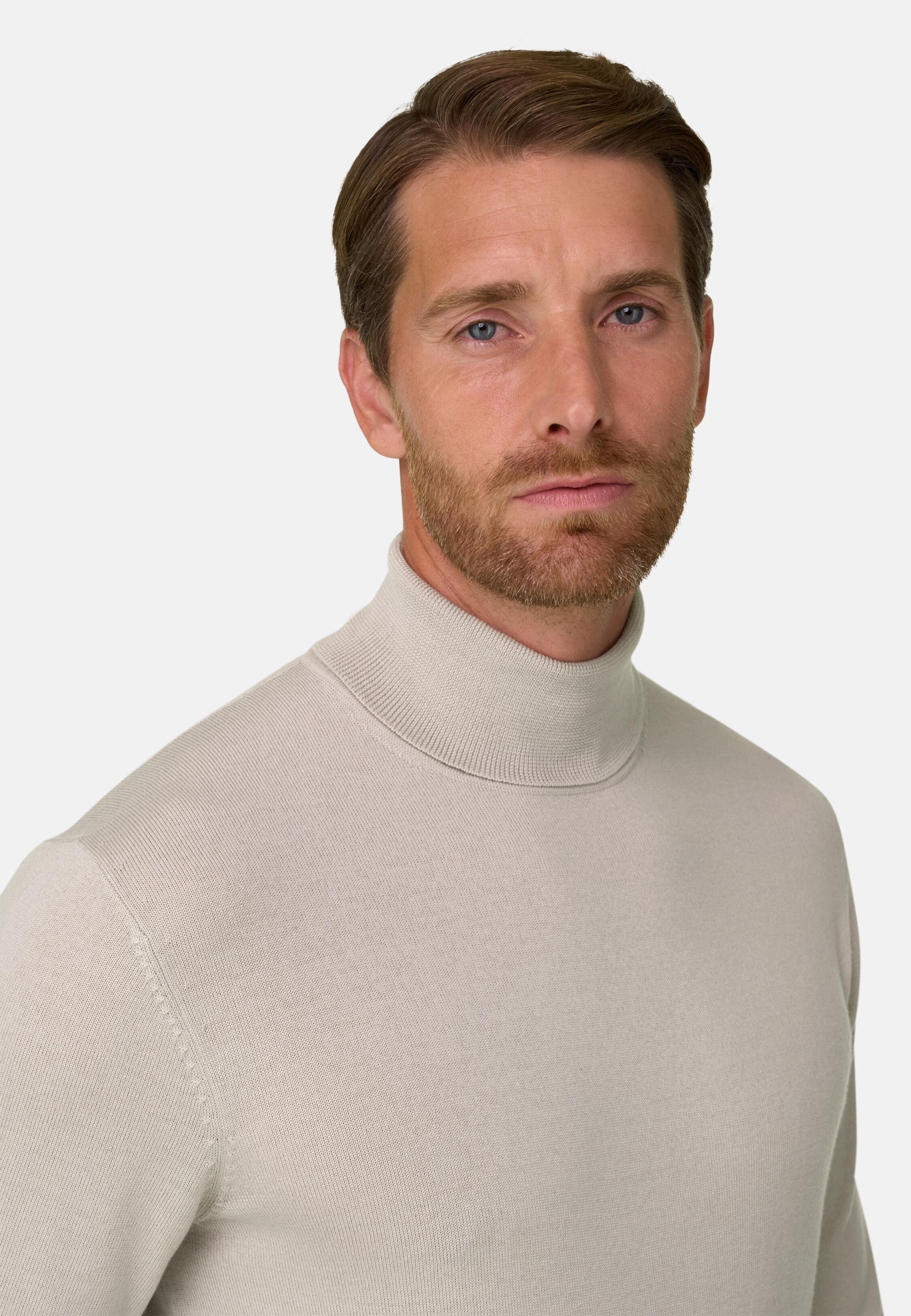 Turtleneck Jumper in Merino Wool, Sand, Sand, large image number 0