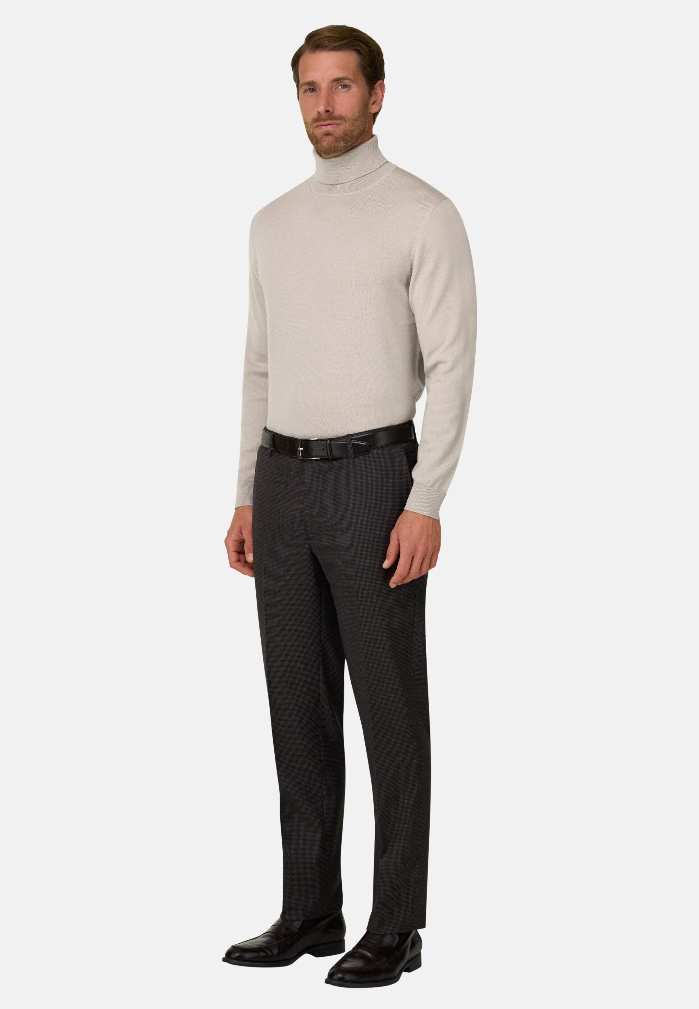 Turtleneck Jumper in Merino Wool, Sand, Sand, large image number 2
