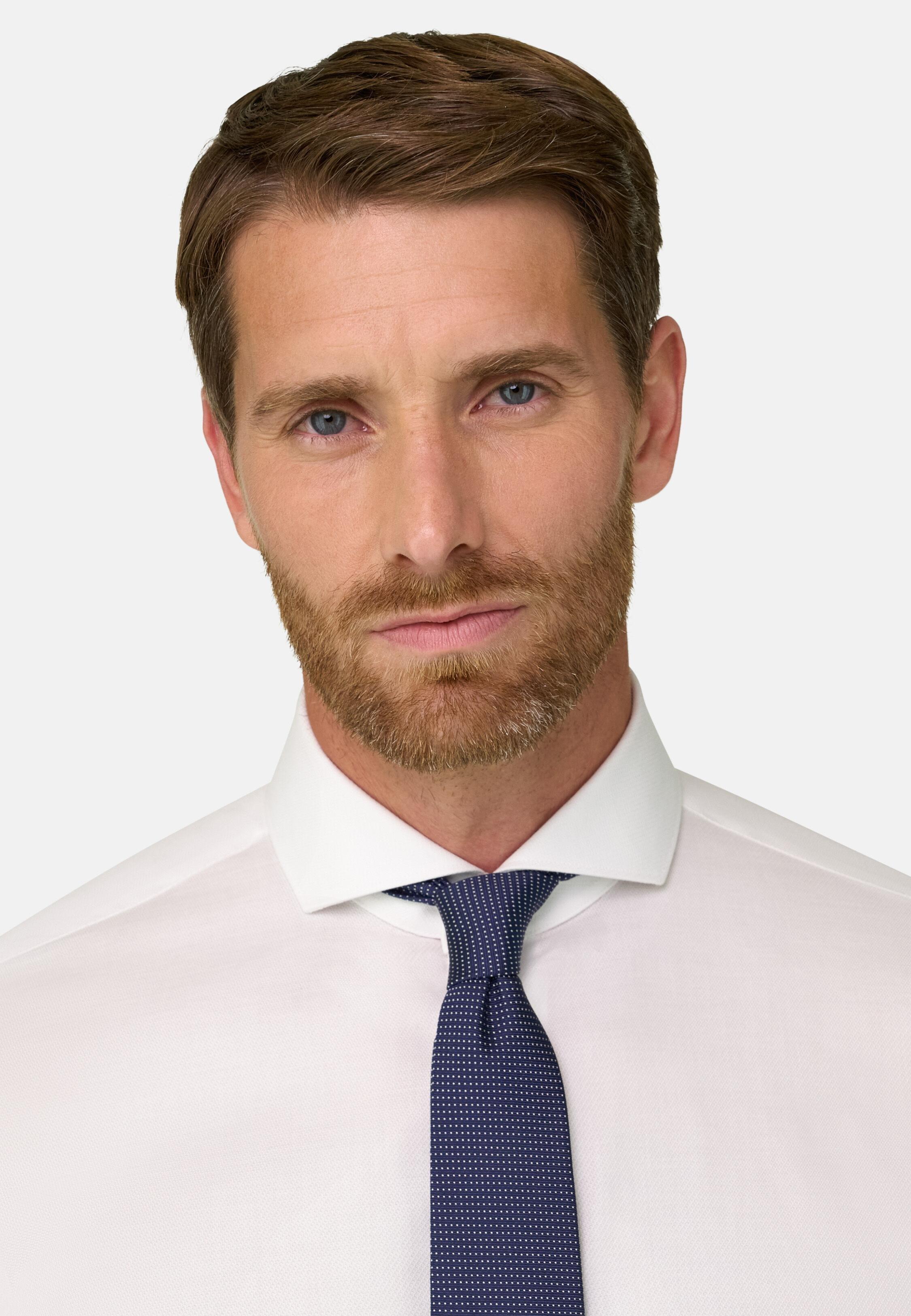 Shirt in Slim Fit Cotton Dobby, White, White, large image number 1