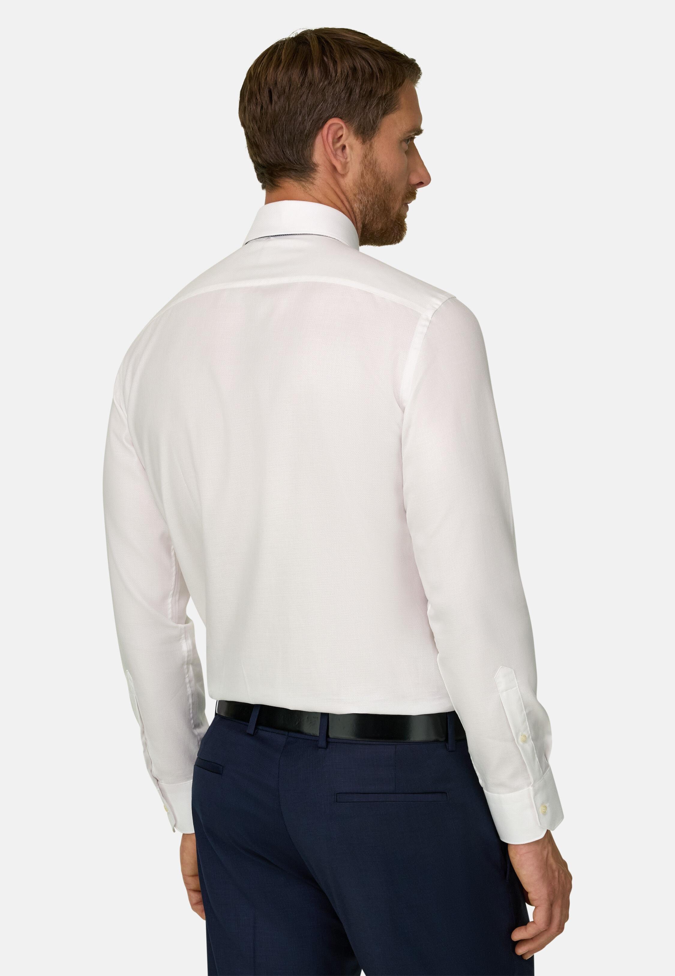 Shirt in Slim Fit Cotton Dobby, White, White, large image number 4