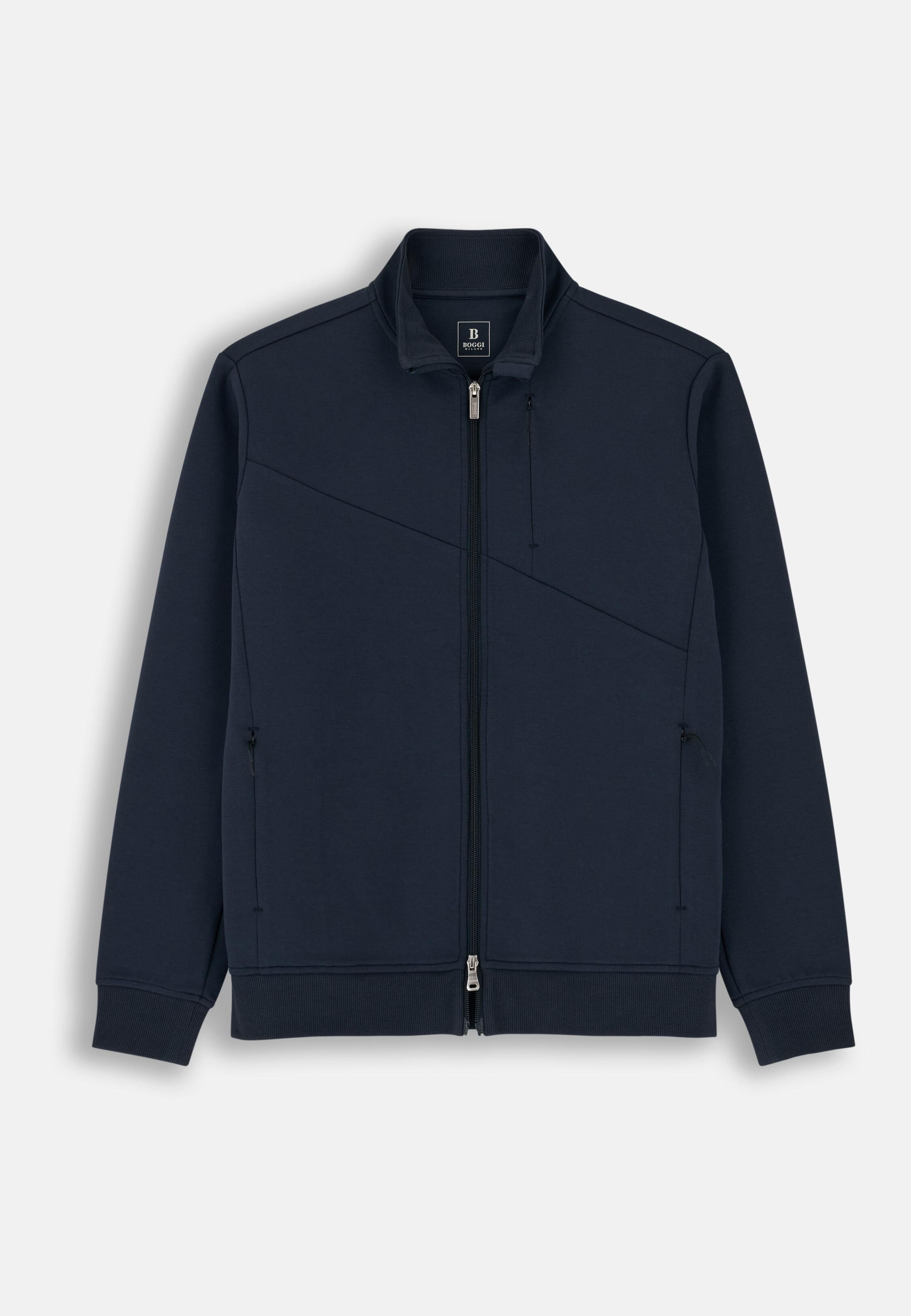 Neck Sweatshirt in Full-Zip Scuba Roll, Navy Blue, Navy blue, large image number 4