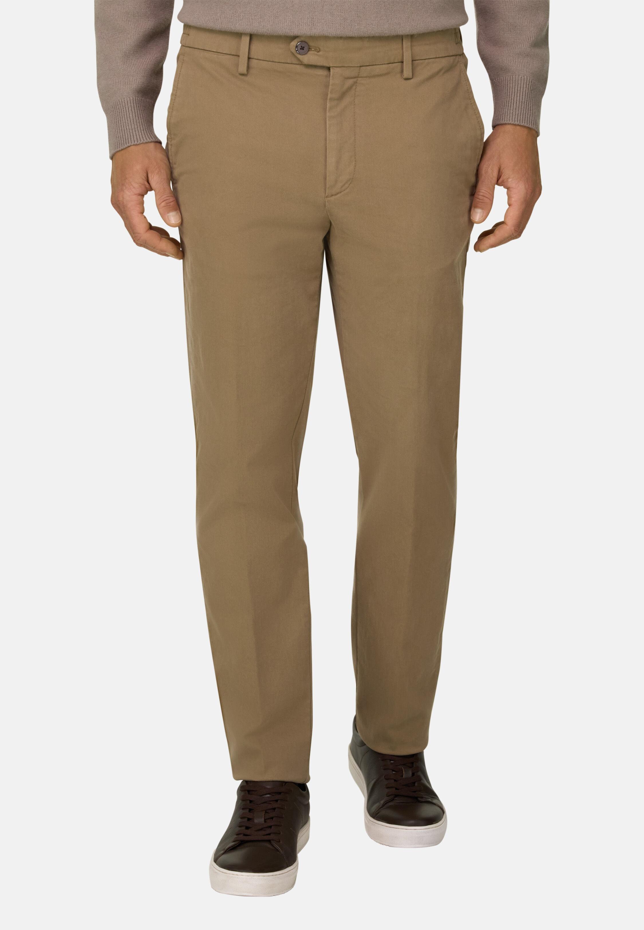 Trousers in Stretch Cotton TENCEL, Taupe, Taupe, medium