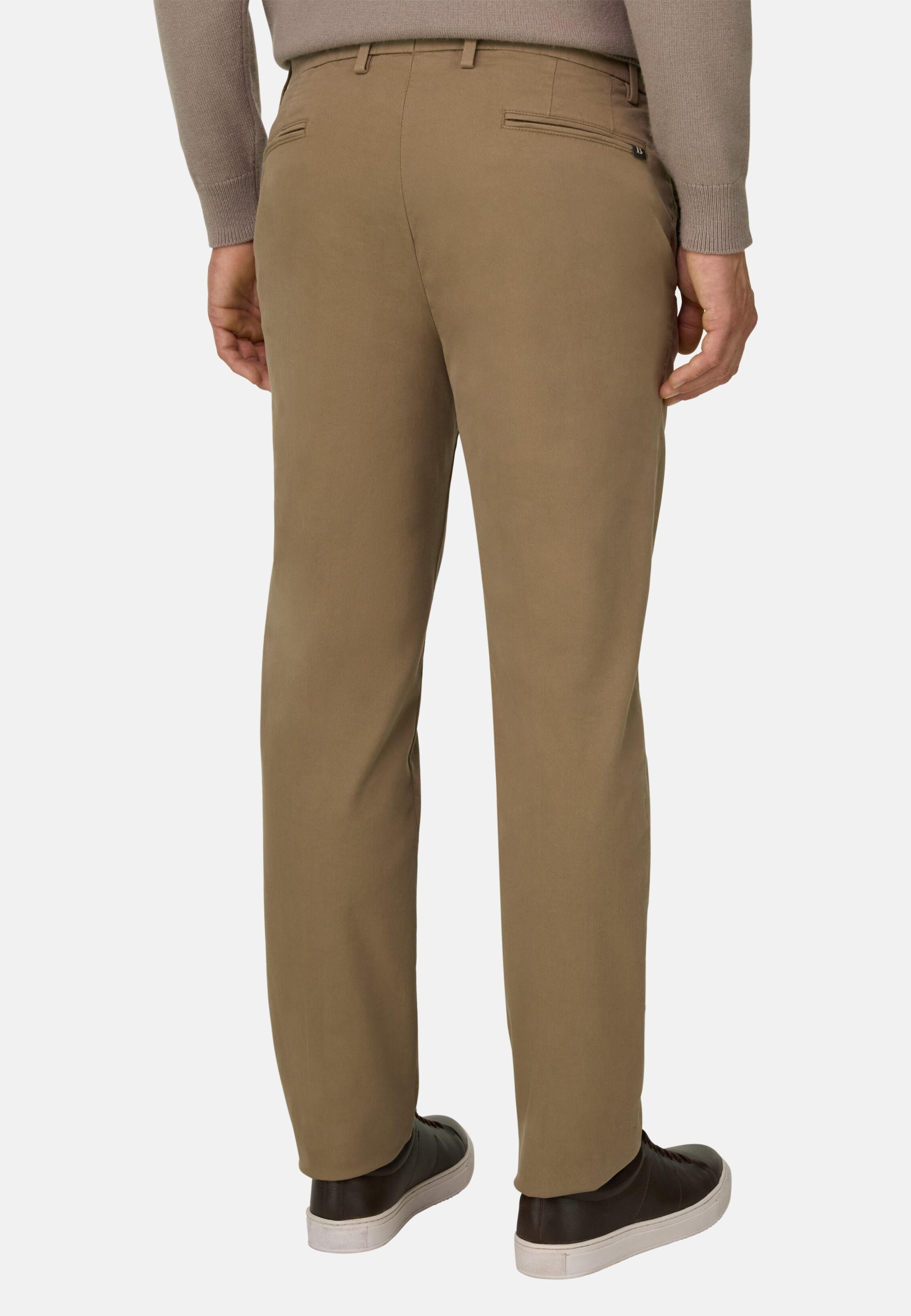Trousers in Stretch Cotton TENCEL, Taupe, Taupe, large image number 4