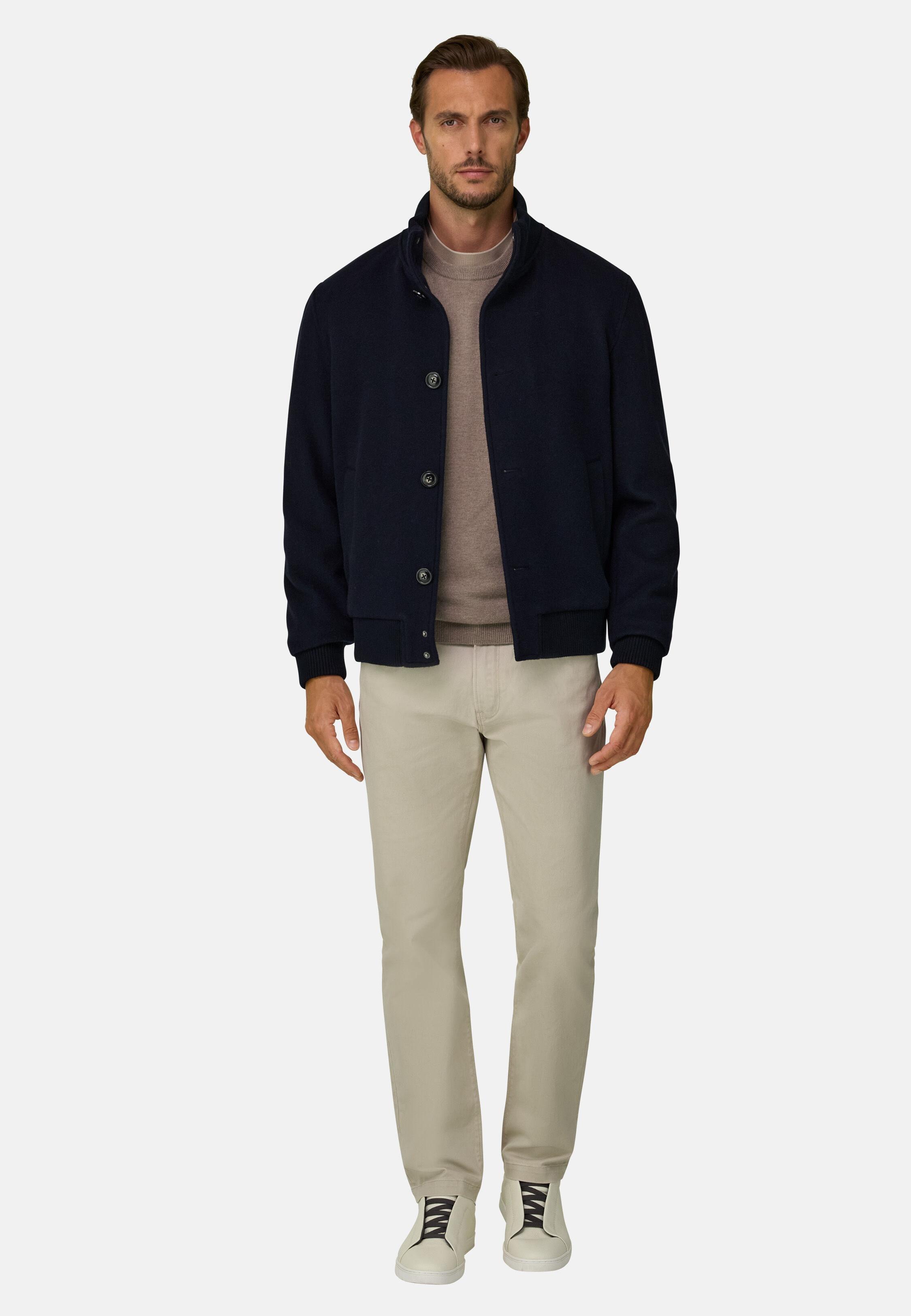 Wool Blend Blouson Navy blue, Navy blue, medium